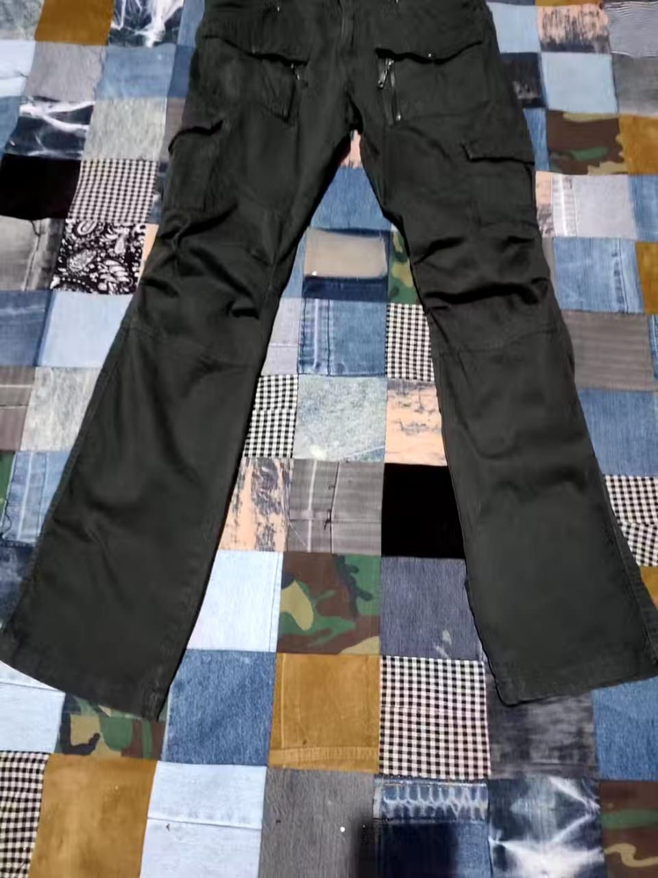 semanticdesign Semantic Design Dark Olive Cargo Multipocket flare Pants Size US 31 - 3 Thumbnail