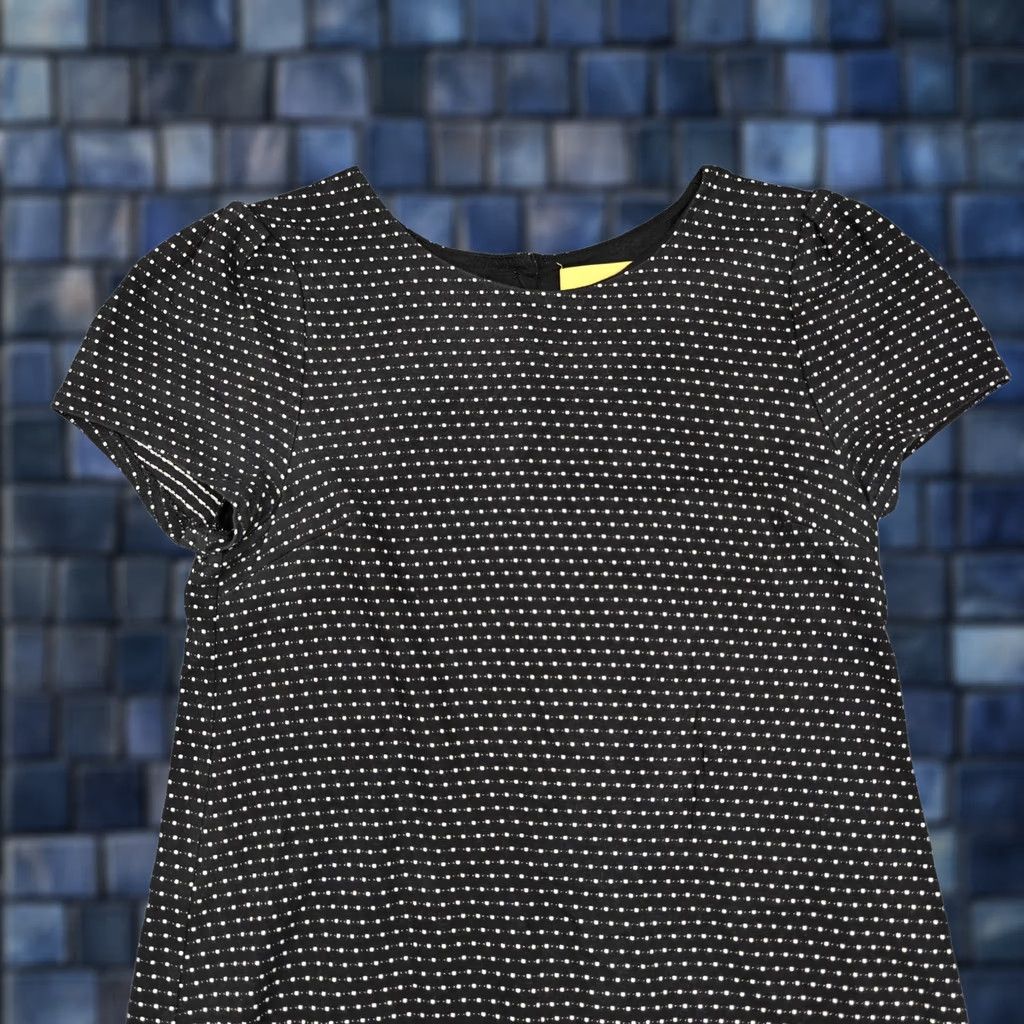 Vintage Maeve Anthropologie Dress Womens M Black Polka Dot Knit Shift Short Sleeve Mini Size 32" / US 10 / IT 46 - 1 Thumbnail