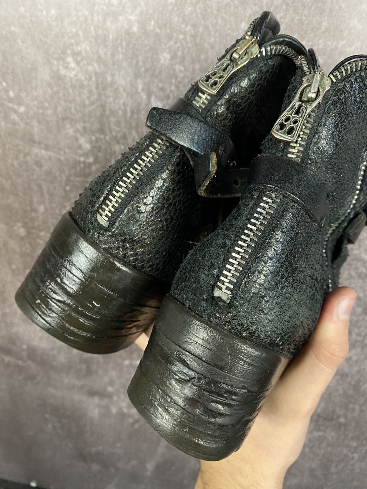 A.S.98 Vintage AS 98 Ankle Rick Owens Style Leather Biker Boots Size US 8 / IT 38 - 20 Thumbnail