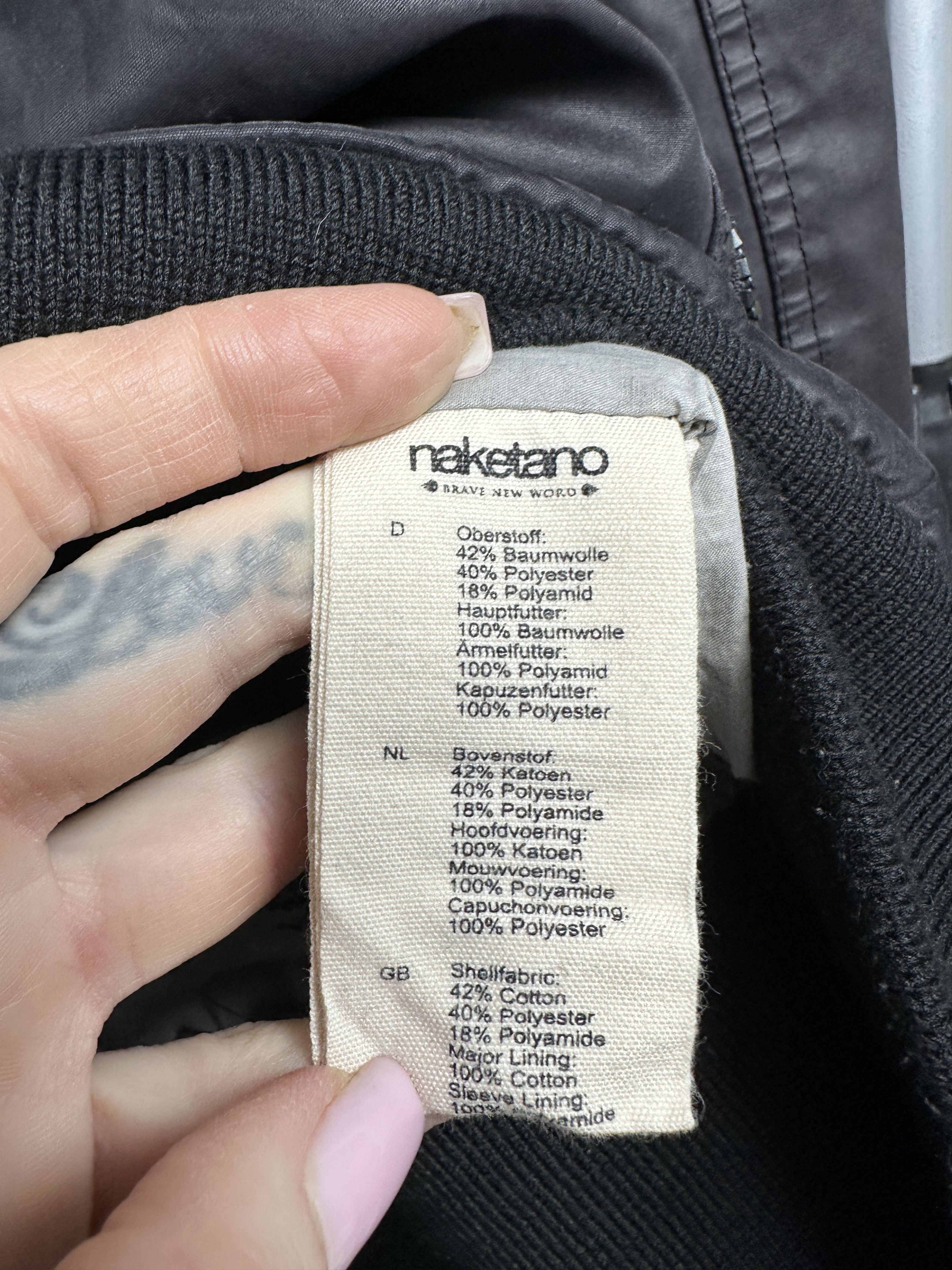 Naketano Naketano Mens Hooded Insulated Jacket Size US L / EU 52-54 / 3 - 5 Thumbnail