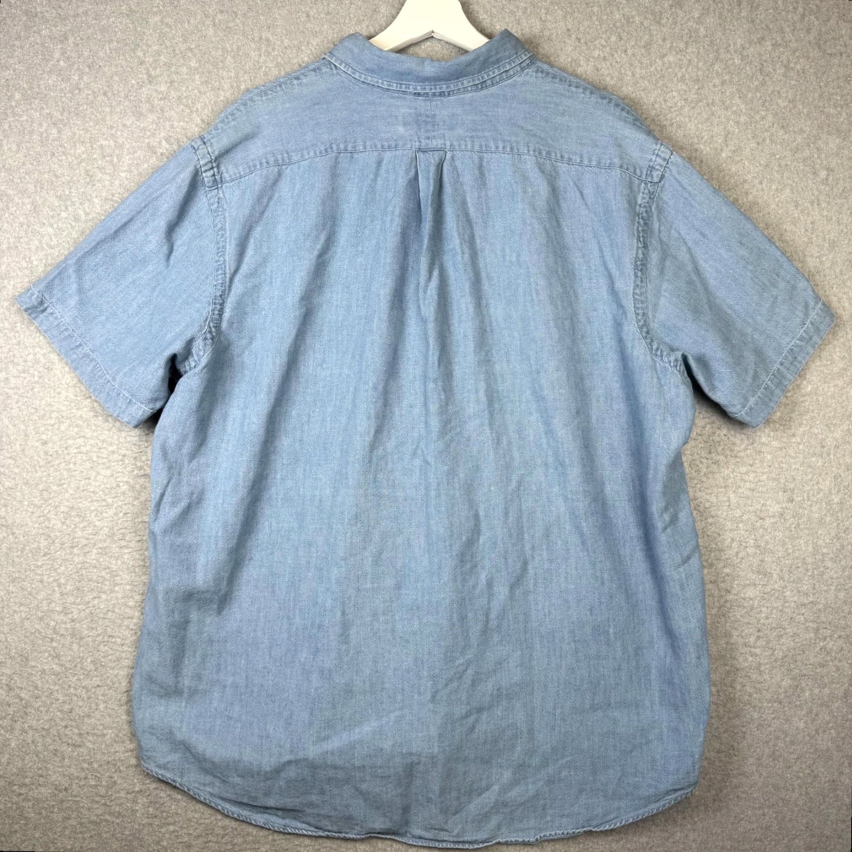 Ralph Lauren Ralph Lauren Shirt Men XXL 2XL Blue Chambray Denim Button Down Cotton Short Sleeve Size US XXL / EU 58 / 5 - 7 Thumbnail