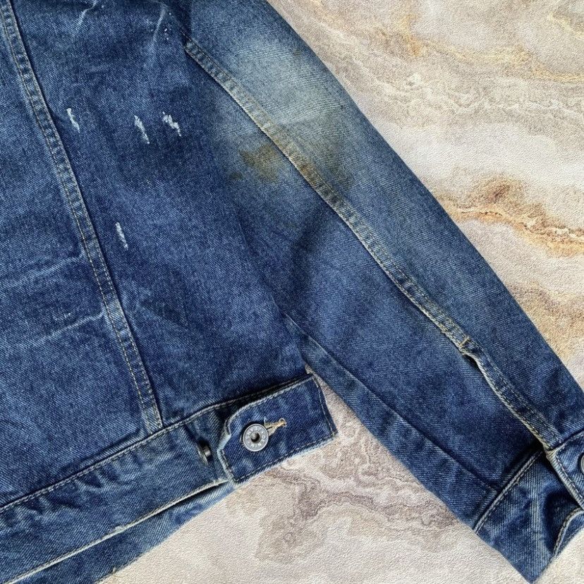 Japanese Brand ONE POINT TYPE 1 DISTRESSED DENIM JACKET Size US M / EU 48-50 / 2 - 9 Thumbnail