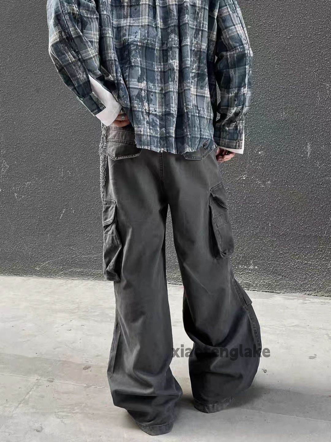 Designer × Vintage washed faded utility skate hiphop loose baggy cargo pants Size US 30 / EU 46 - 2 Thumbnail