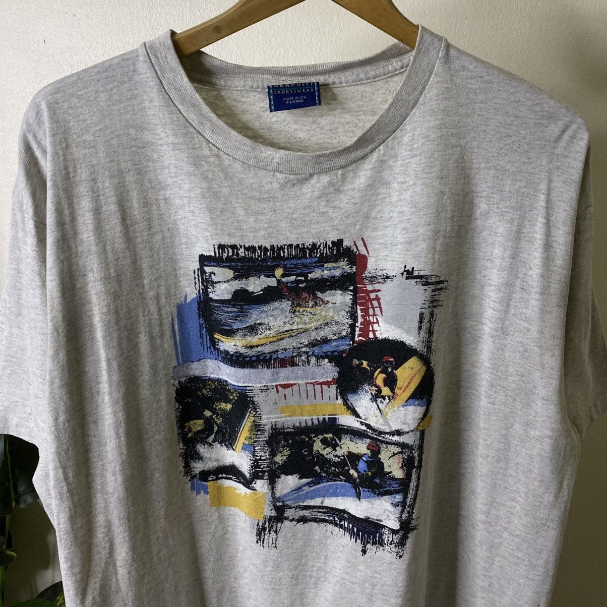 Vintage 1990s Canoe Water Rafting T Shirt Size US XL / EU 56 / 4 - 2 Thumbnail