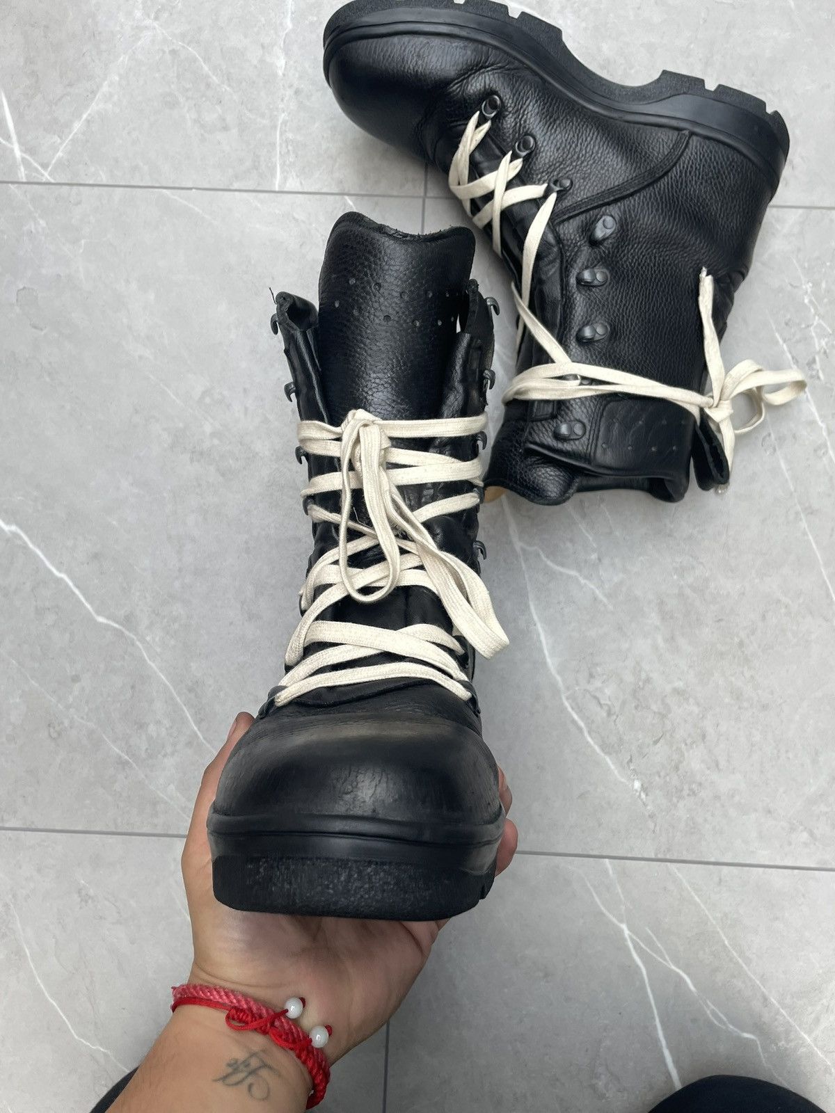Vintage 1970s Vintage Military Black Leather Combat Boots Size US 10 / EU 43 - 12 Thumbnail