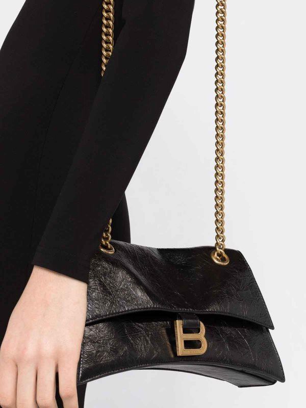 Balenciaga o1s1rm0226 Size: OS / Crush Chain Small Bag In Black Size ONE SIZE - 2 Thumbnail