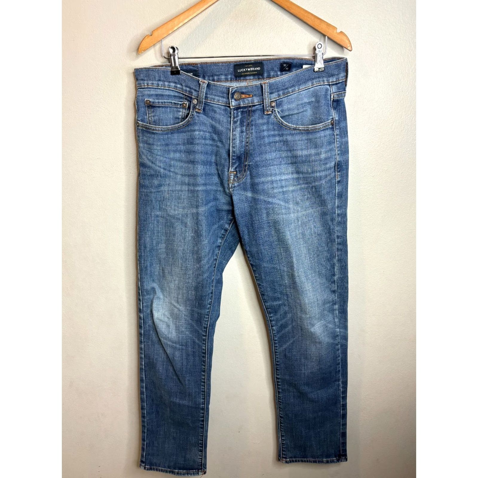 Lucky Brand Lucky Brand 410 Jeans Slim Straight Men's 31x30 Denim Blue 5-Pocket Regular Fit Comfort Stretch Slimming Vintage: No Size US 31 - 3 Thumbnail