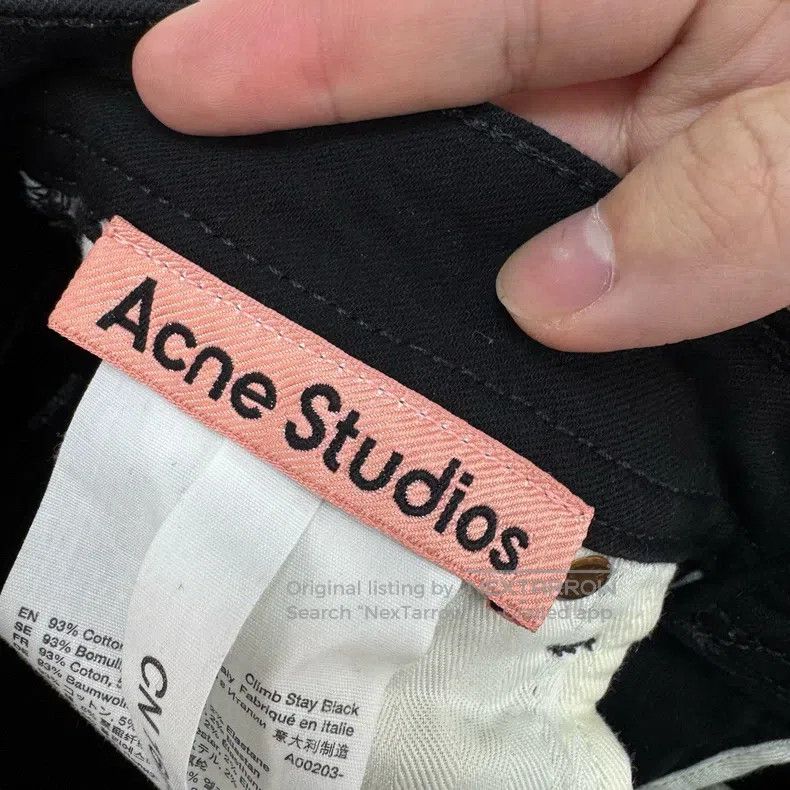Acne Studios Acne Studios Black Leather Patch Denim Long Pants Size 26" / US 2 / IT 38 - 6 Thumbnail