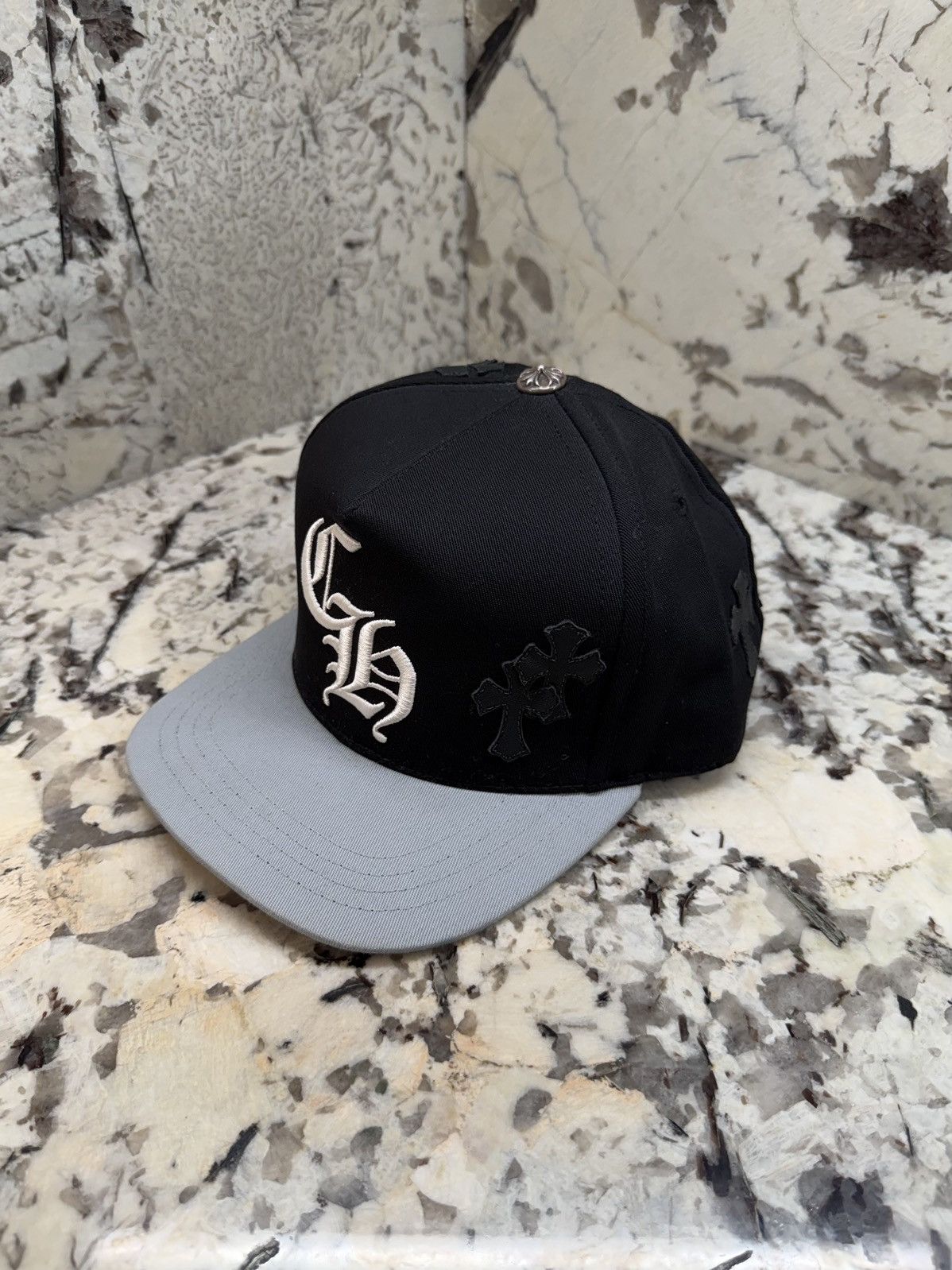 Chrome Hearts Chrome Hearts Cross Patch Trucker Black White Grey RARE Size ONE SIZE - 5 Thumbnail