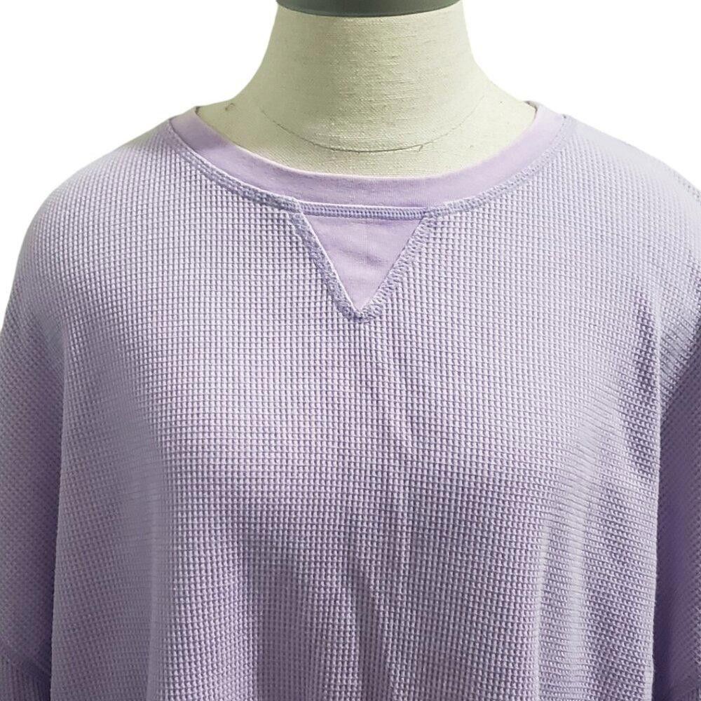 Free People CT1964 Free People Lavender Waffle Pattern Sweat Shirt XS Size XXS / US 00 / IT 34 - 2 Thumbnail