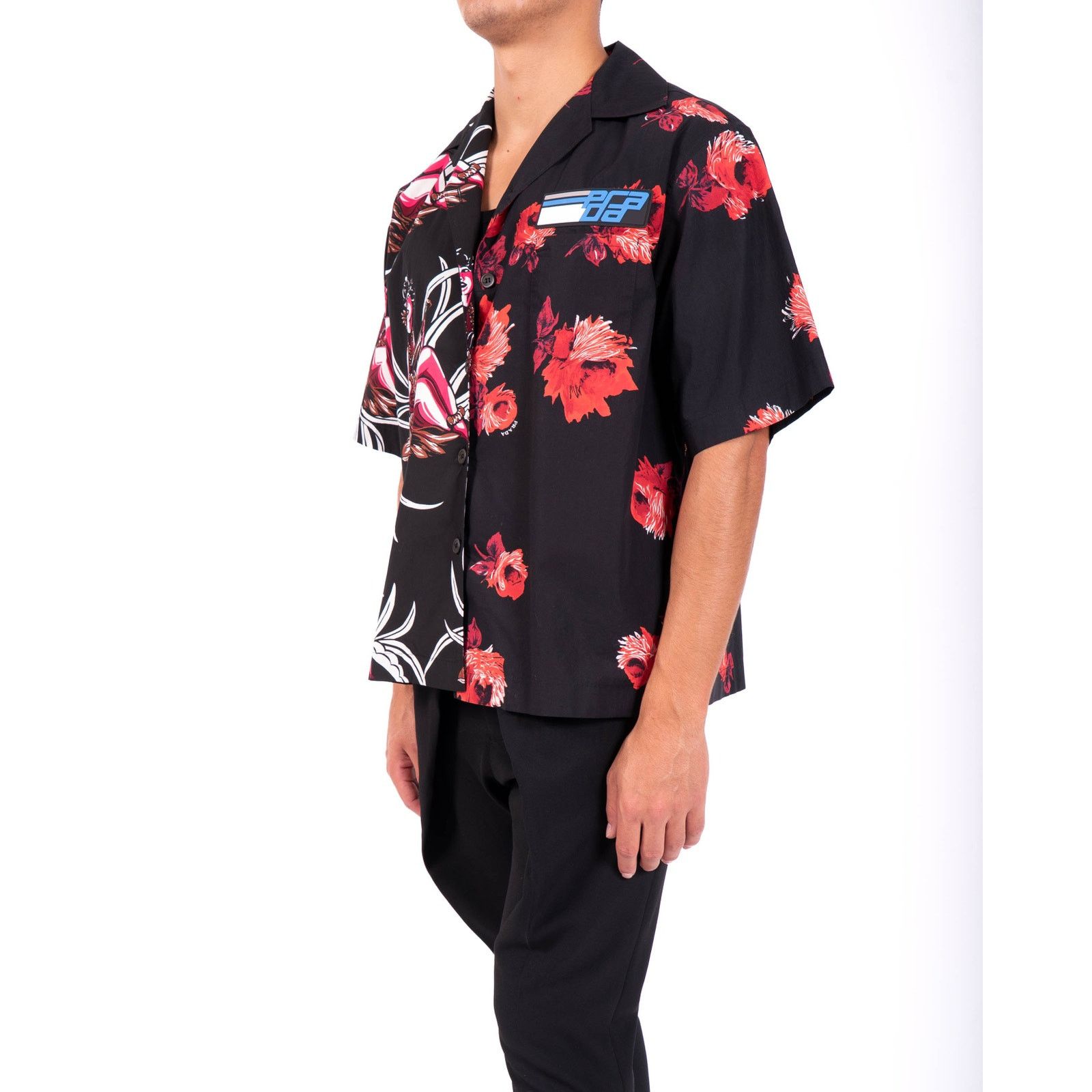 Prada FW18 Double Match Shirt with Rubber Logo in Cotton Size US L / EU 52-54 / 3 - 6 Thumbnail