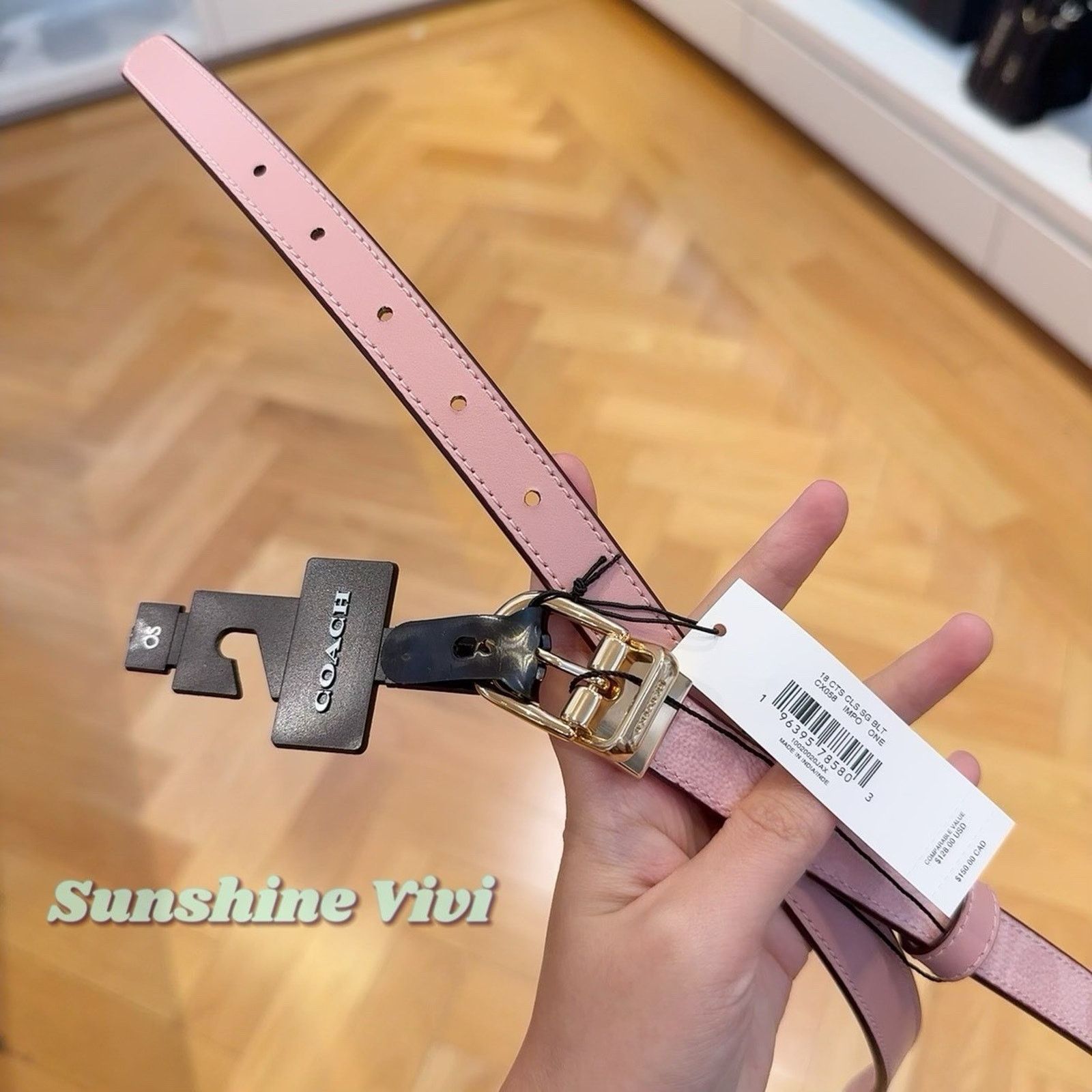 Coach NWT Coach Cut To Size Reversible Belt 18Mm CX058 Powder Pink Size ONE SIZE - 1 Thumbnail