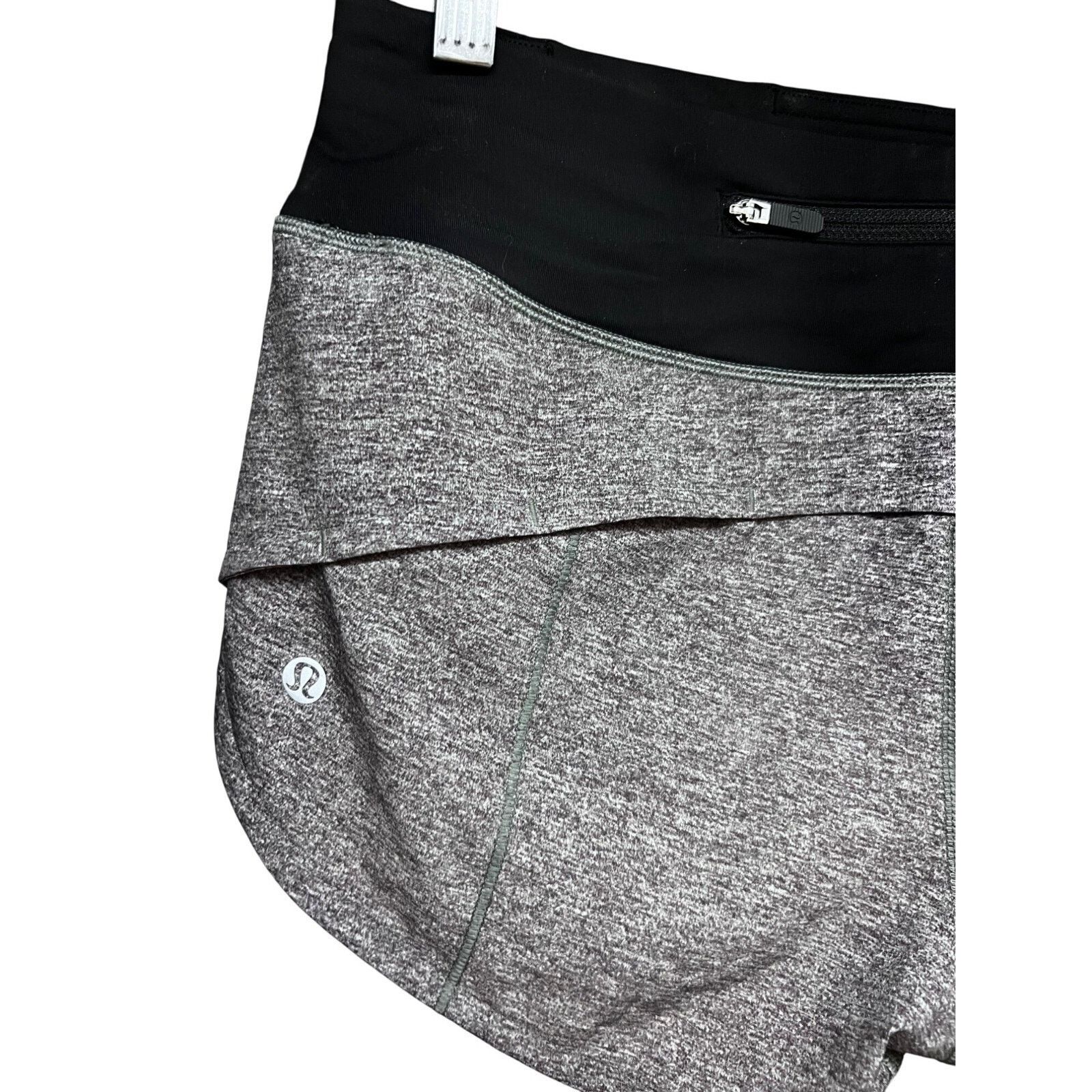 Lululemon Lululemon Speed Up Shorts 4 Heather Gray Zip Pocket Stretch Size 27" / US 4 / IT 40 - 8 Thumbnail
