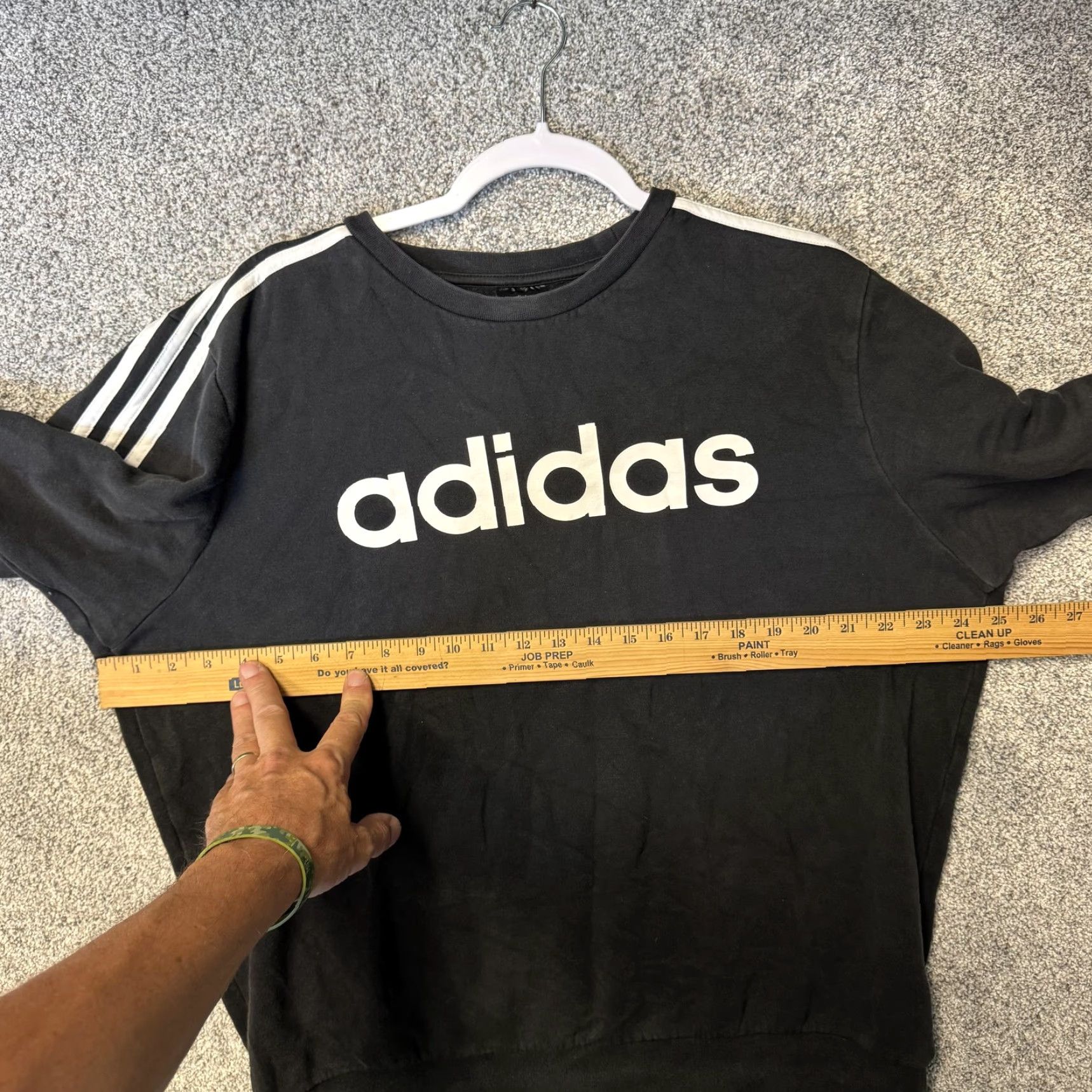 Adidas Adidas Sweatshirt Mens L Black Crew Neck Fleece Graphic Print Pullover Athletic Streetwear Size US L / EU 52-54 / 3 - 3 Thumbnail