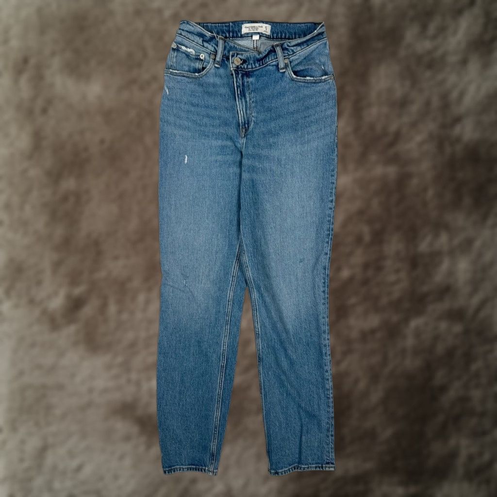 Abercrombie & Fitch Abercrombie & Fitch 90s Straight Jeans Womens 27 Blue Ultra High Rise Denim Size 27" / US 4 / IT 40 - 1 Thumbnail