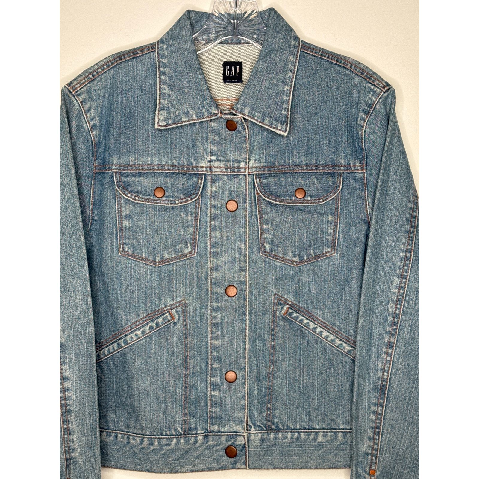 Gap Y2K GAP Denim Trucker Jacket Light Wash Size L 2001 Unisex Size L / US 10 / IT 46 - 4 Thumbnail