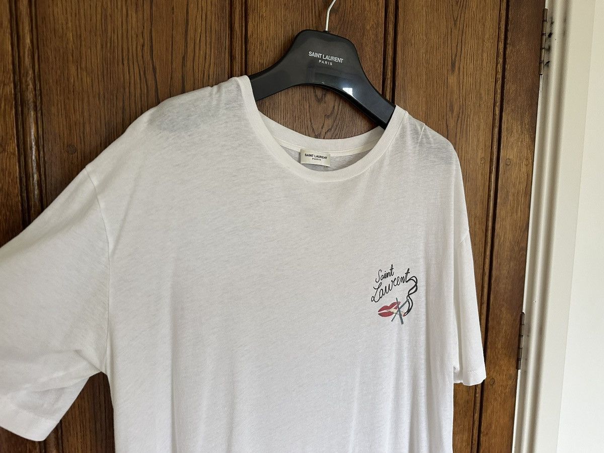 Saint Laurent Paris SS18 Saint Laurent white no smoking lips t shirt L Size US L / EU 52-54 / 3 - 11 Thumbnail