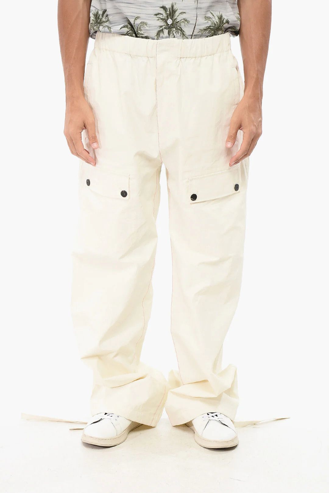 Salvatore Ferragamo og1mm0426 Coated Linen Cargo Pant in Beige Size US 34 / EU 50 - 1 Thumbnail