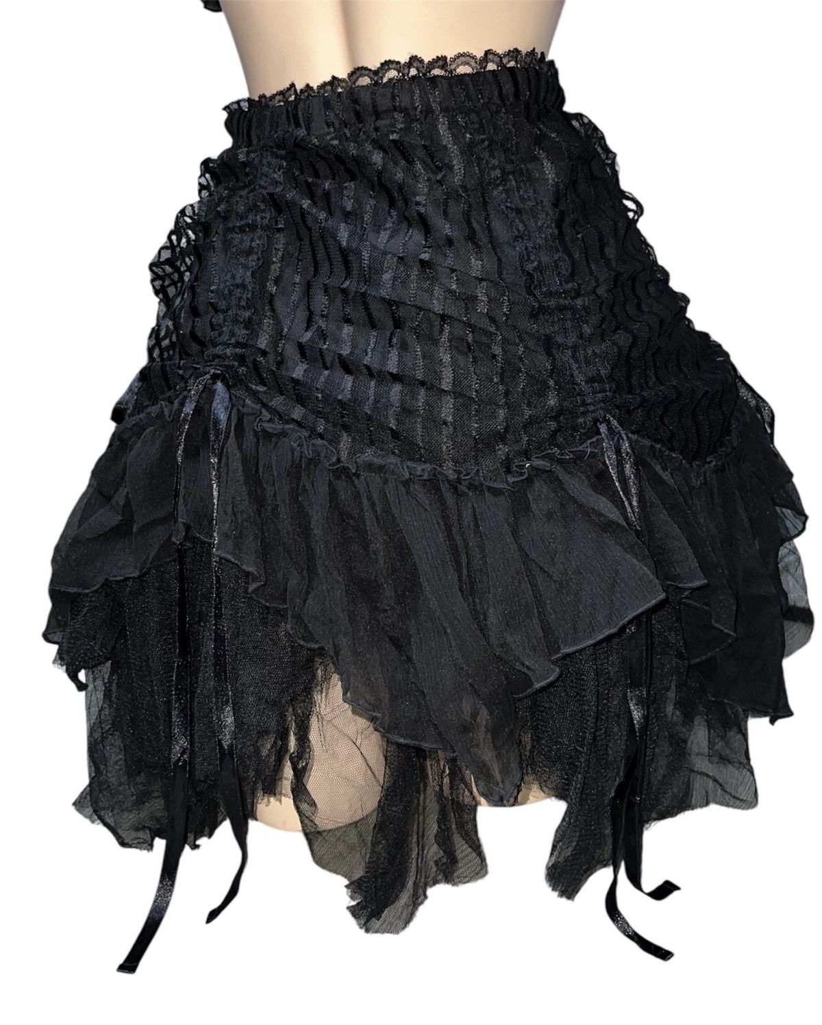 Japanese Brand Algonquins goth queen lace bustle layer skirt 👾☠️ Size 27" / US 4 / IT 40 - 1 Thumbnail