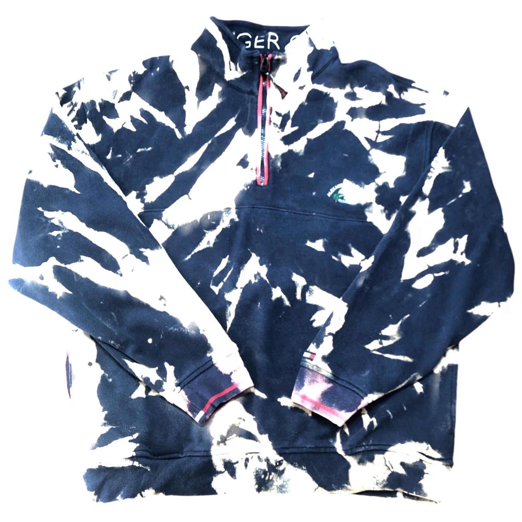 Tommy Hilfiger VINTAGE Tommy Hilfiger 1/4 Zip Pullover Tie Dye Blue Mens XL 90s Size US XL / EU 56 / 4 - 2 Thumbnail