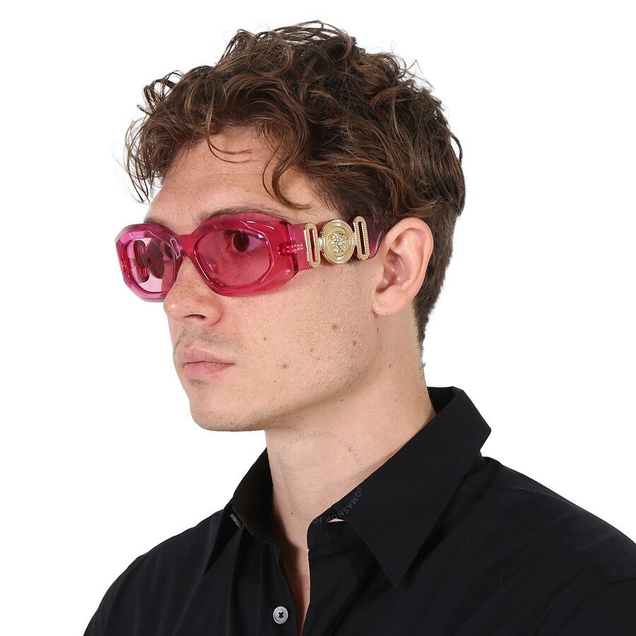 image of New Versace Biggie Ve4425U - 542184 Sunglasses in Pink, Men's