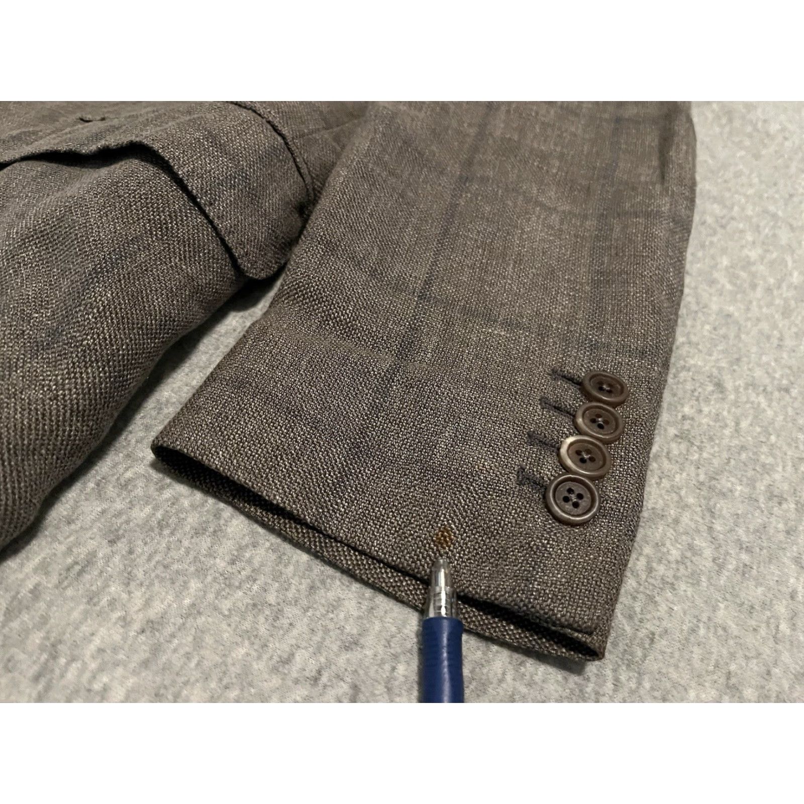 Brunello Cucinelli Brunello Cucinelli Blazer Jacket Mens 38 Gray Linen Silk Wool Short Check Coat Sport Mens Size 38R - 7 Thumbnail