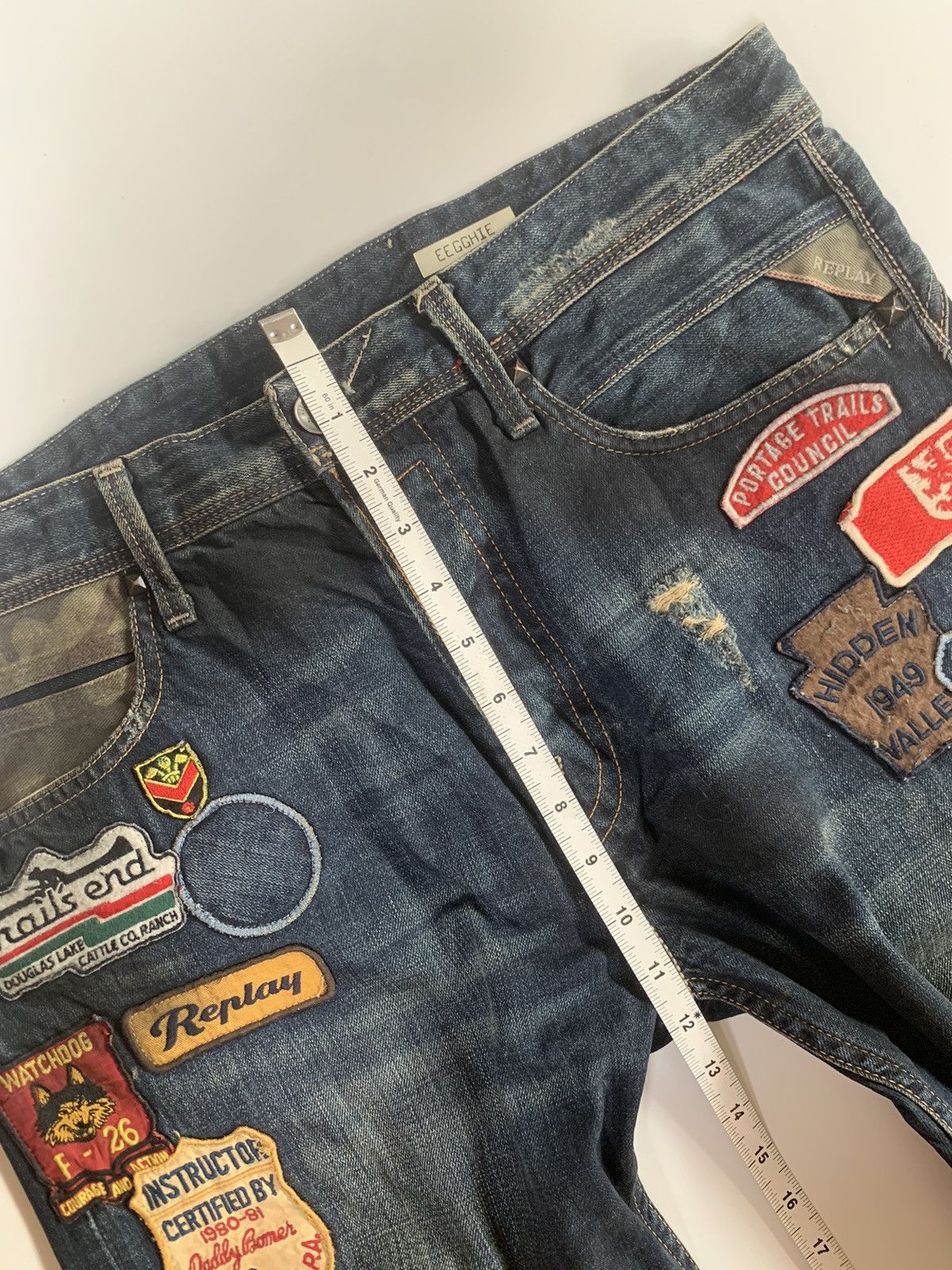 Replay 👽 Replay with patch distressed mudmax denim👽 Size US 33 - 16 Thumbnail