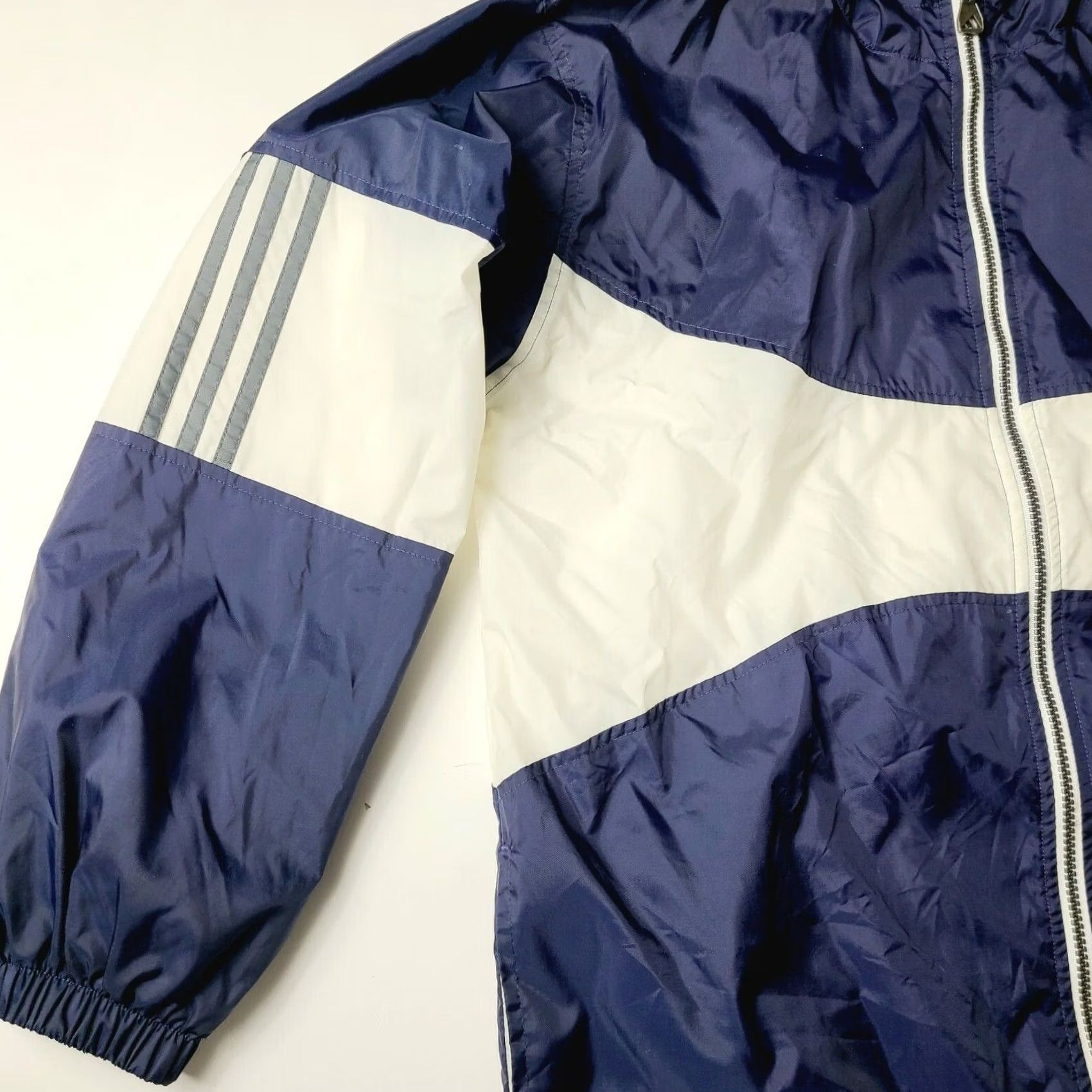 Adidas VINTAGE adidas Windbreaker Jacket Zip 3 Stripe Mens XL Hooded Blue Striped Casual Outdoor Size US XL / EU 56 / 4 - 3 Thumbnail