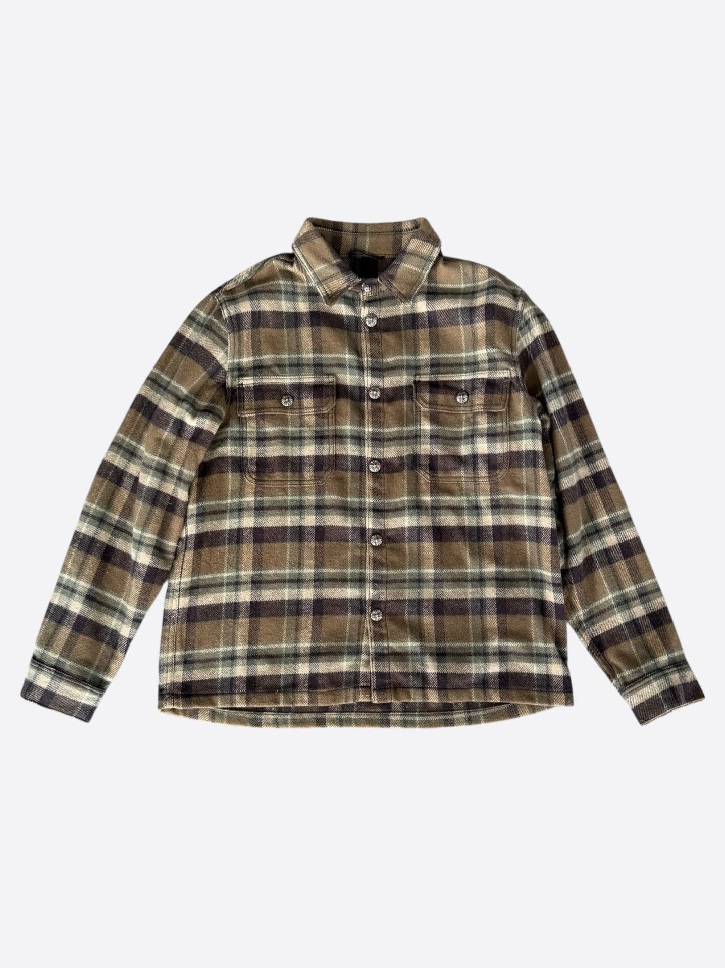 Chrome Hearts Chrome Hearts Brown Plaid Flannel Jacket Size US L / EU 52-54 / 3 - 1 Thumbnail