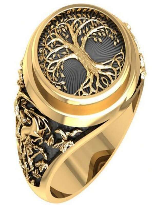 Jewelry x Vintage 2000S Retro Gold Y2K Ring, Men's