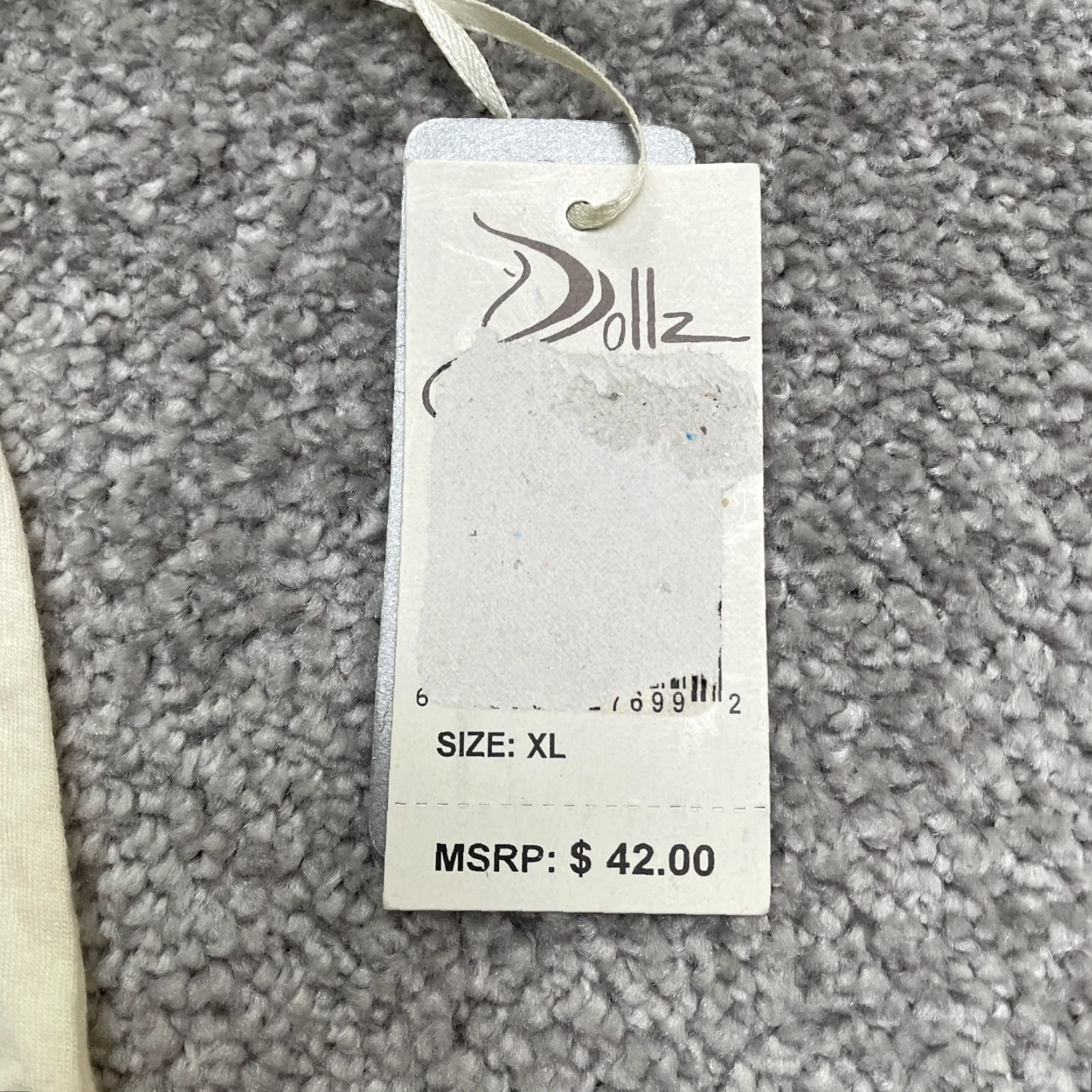 Vintage Dollz Blouse Shirt Womens XL Ivory V-Neck Short Sleeve Casual Stretch NWT Ruffle Knit Lightweight Easy Care Solid Designer 90s? Size XL / US 12-14 / IT 48-50 - 5 Thumbnail