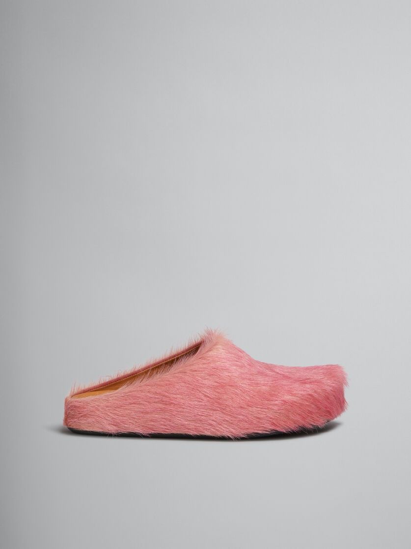 Marni o1f1d3z0126 Long Hair Fussbett Sabot Mules in Pink Size US 7 / IT 37 - 1 Thumbnail