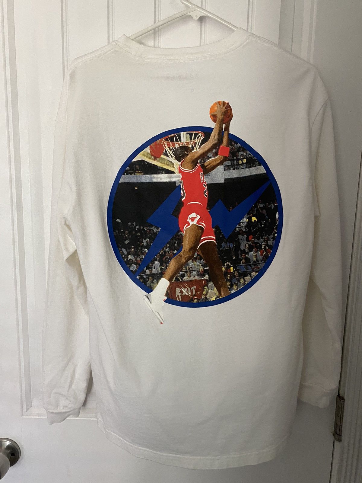 image of Jordan Fragment Long Sleeve in White, Men's (Size Small)
