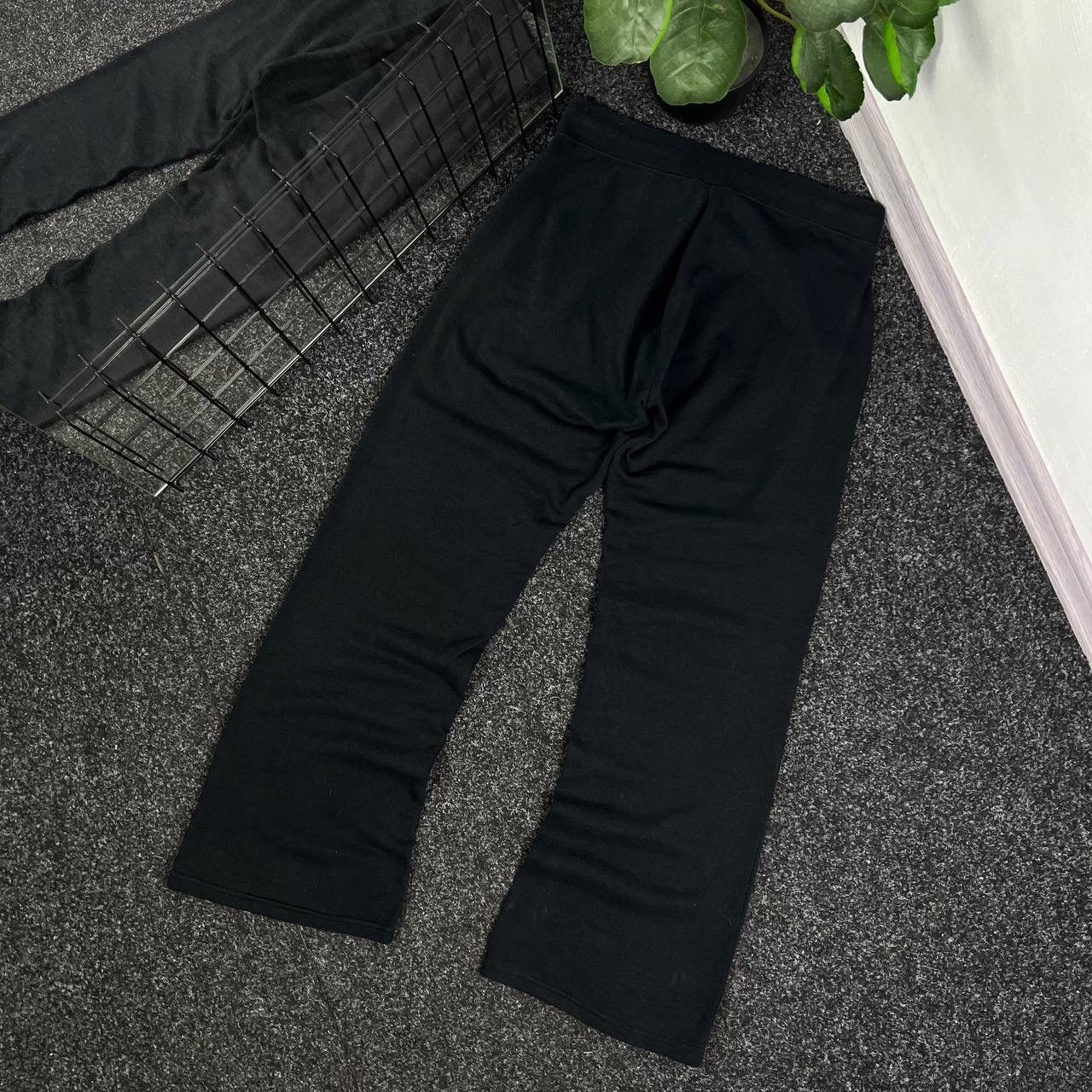 Nike × Vintage Nike Flare Sweatpants Black Parachute Mini Swoosh Y2k Style Size US 34 / EU 50 - 2 Thumbnail