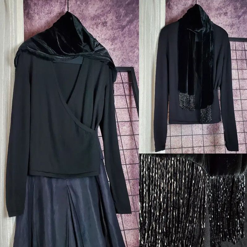 Max Mara MaxMara Black Wool Long Sleeve Sweater 0089 Size S / US 4 / IT 40 - 1 Thumbnail