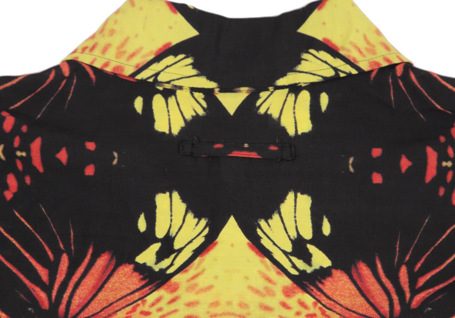 Jean Paul Gaultier Rayon Butterfly Graphic Shirt in Black Yellow Red Size US M / EU 48-50 / 2 - 12 Thumbnail