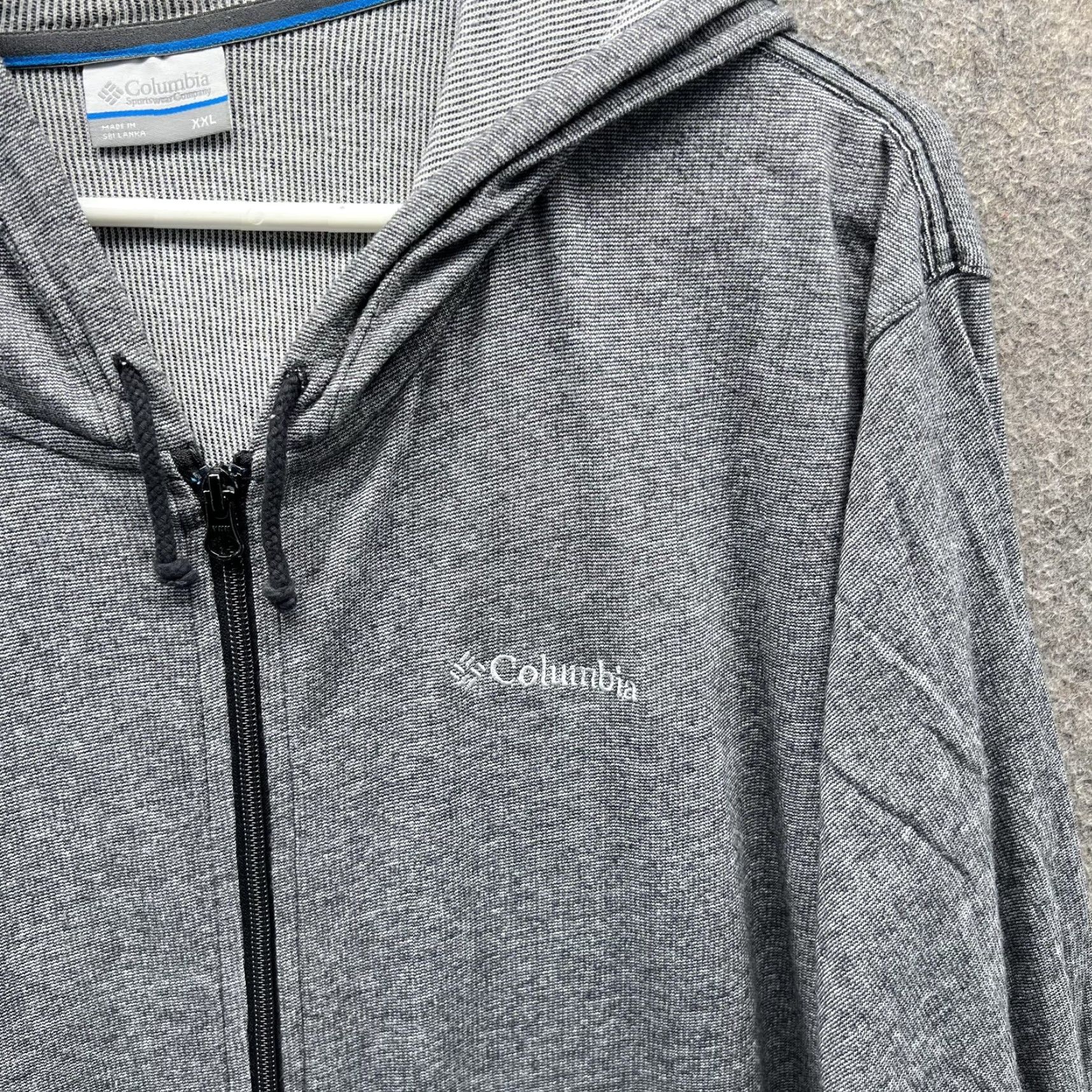 Logo 7 Columbia Hoodie Mens 2XL Gray Full Zip Knit Sweatshirt Pockets Casual Logo Zip Front Crow Neck Crew Neck Size US XXL / EU 58 / 5 - 7 Thumbnail