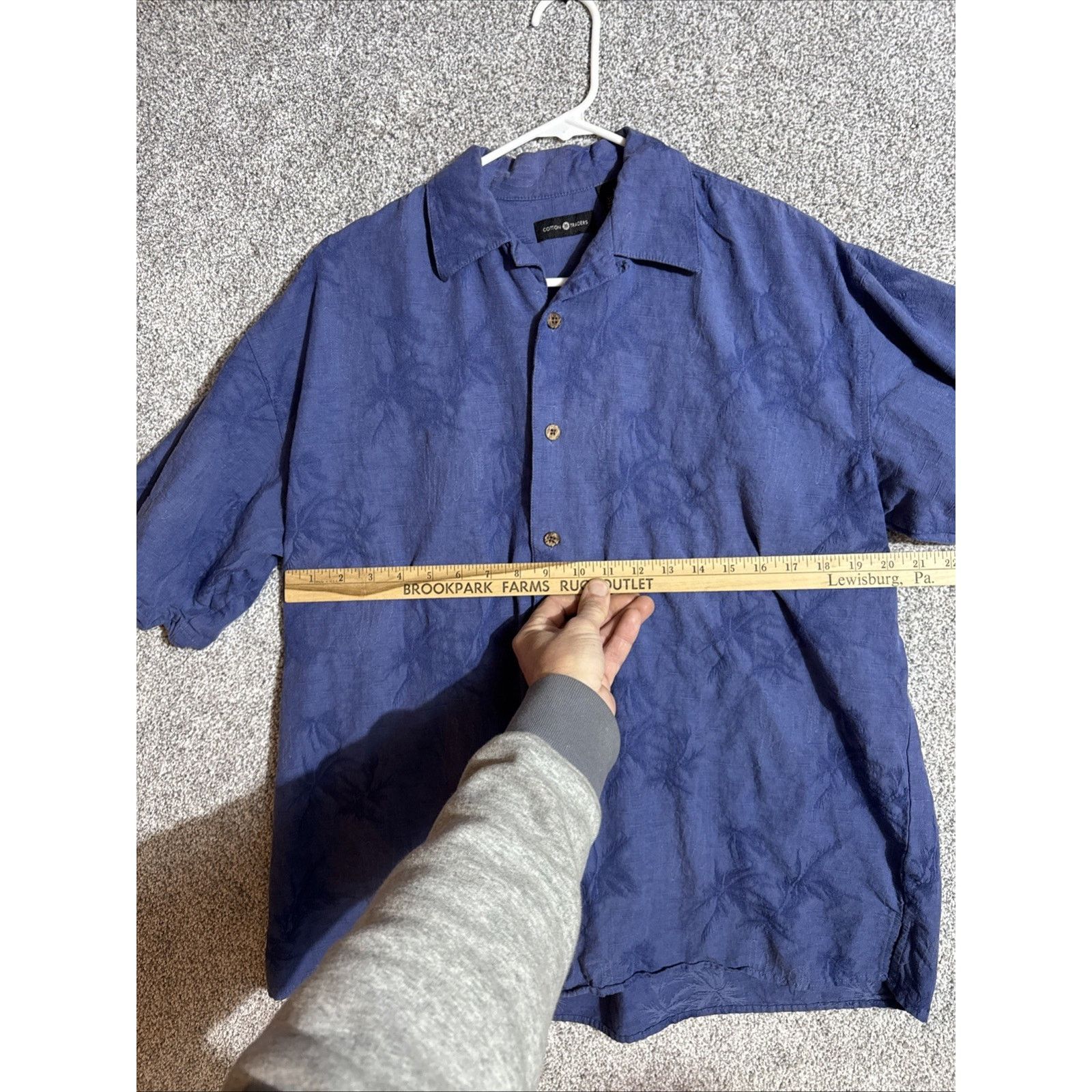 Cotton Traders Tropical Button Up Shirt Mens L Palm Leaf Coastal Jacquard Size US L / EU 52-54 / 3 - 3 Thumbnail