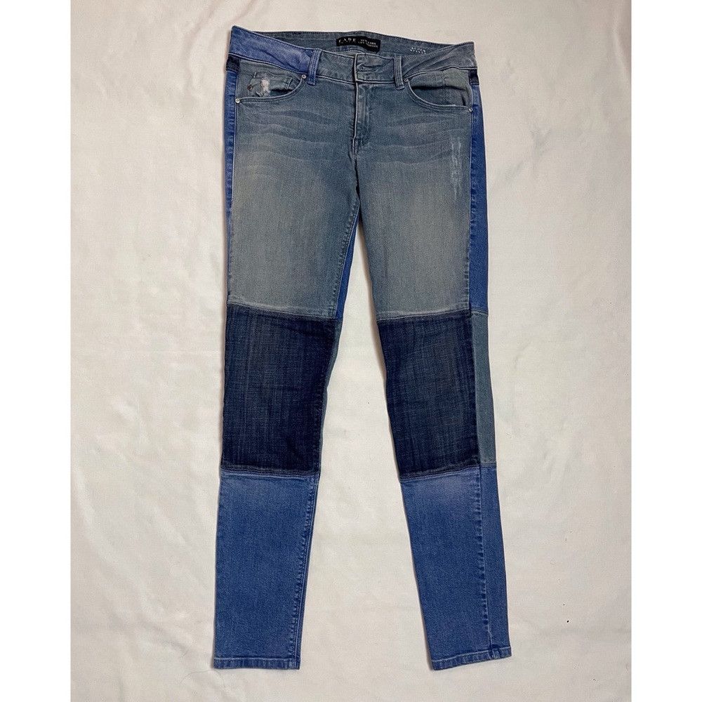 Other Fade to Blue Tri-Color Patchwork Slim Fit Jeans Size 28 Size 28" / US 6 / IT 42 - 2 Thumbnail