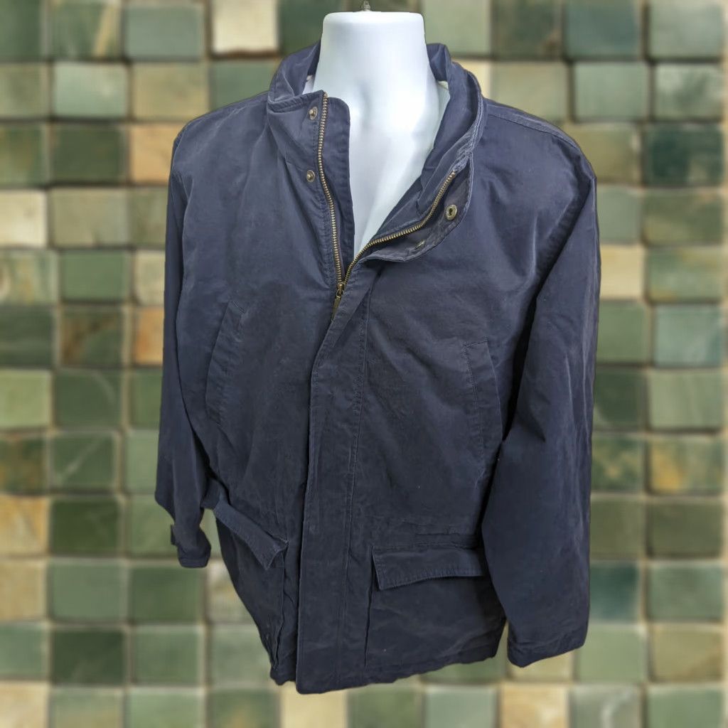 Eddie Bauer VINTAGE Eddie Bauer Jacket Mens Lined Blue 100% Cotton Full Zip Collared Bomber Large Size US L / EU 52-54 / 3 - 1 Thumbnail
