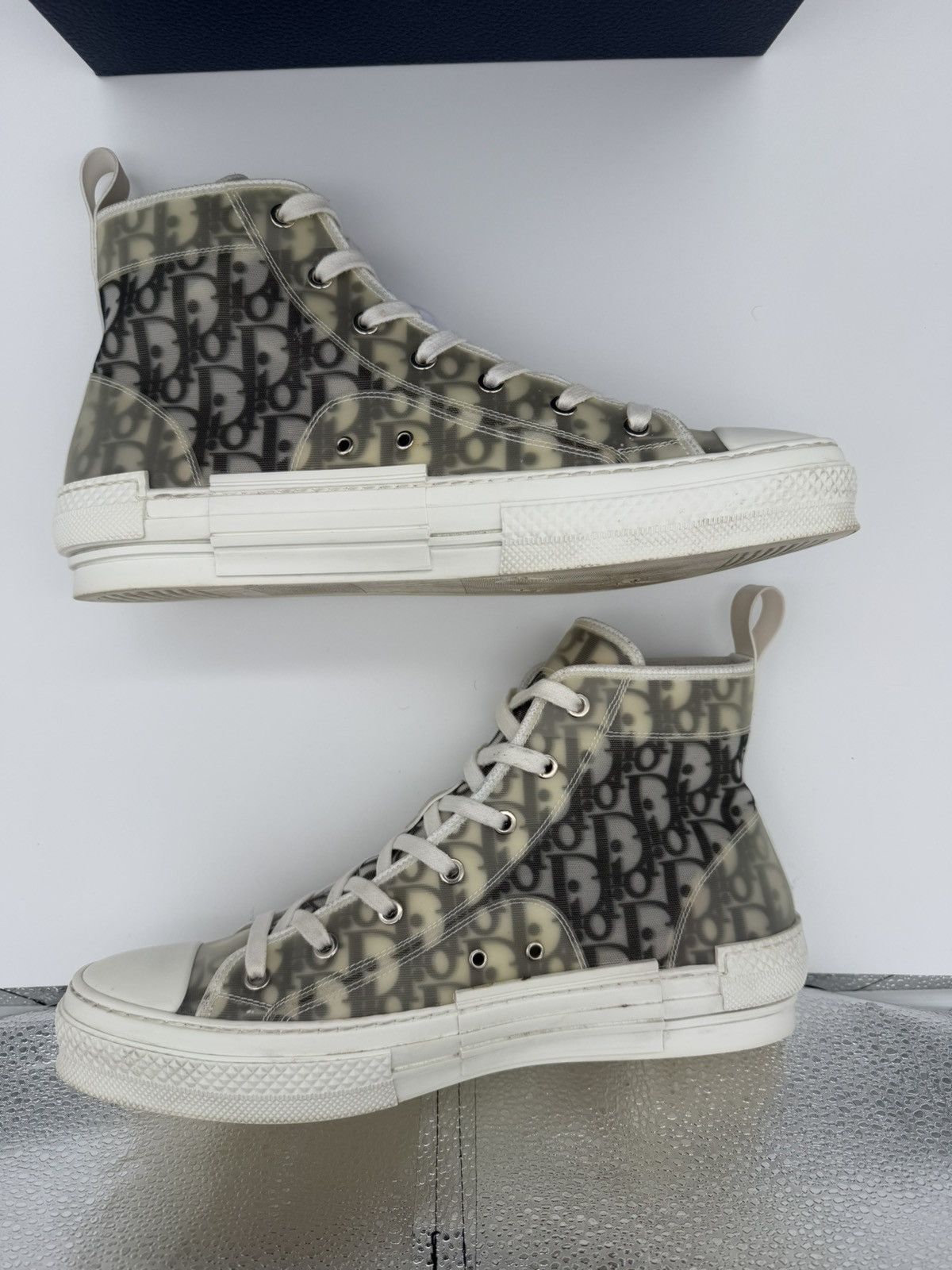 Dior Dior high b23 White Oblique WORN ONCE Size US 11 / EU 44 - 3 Thumbnail