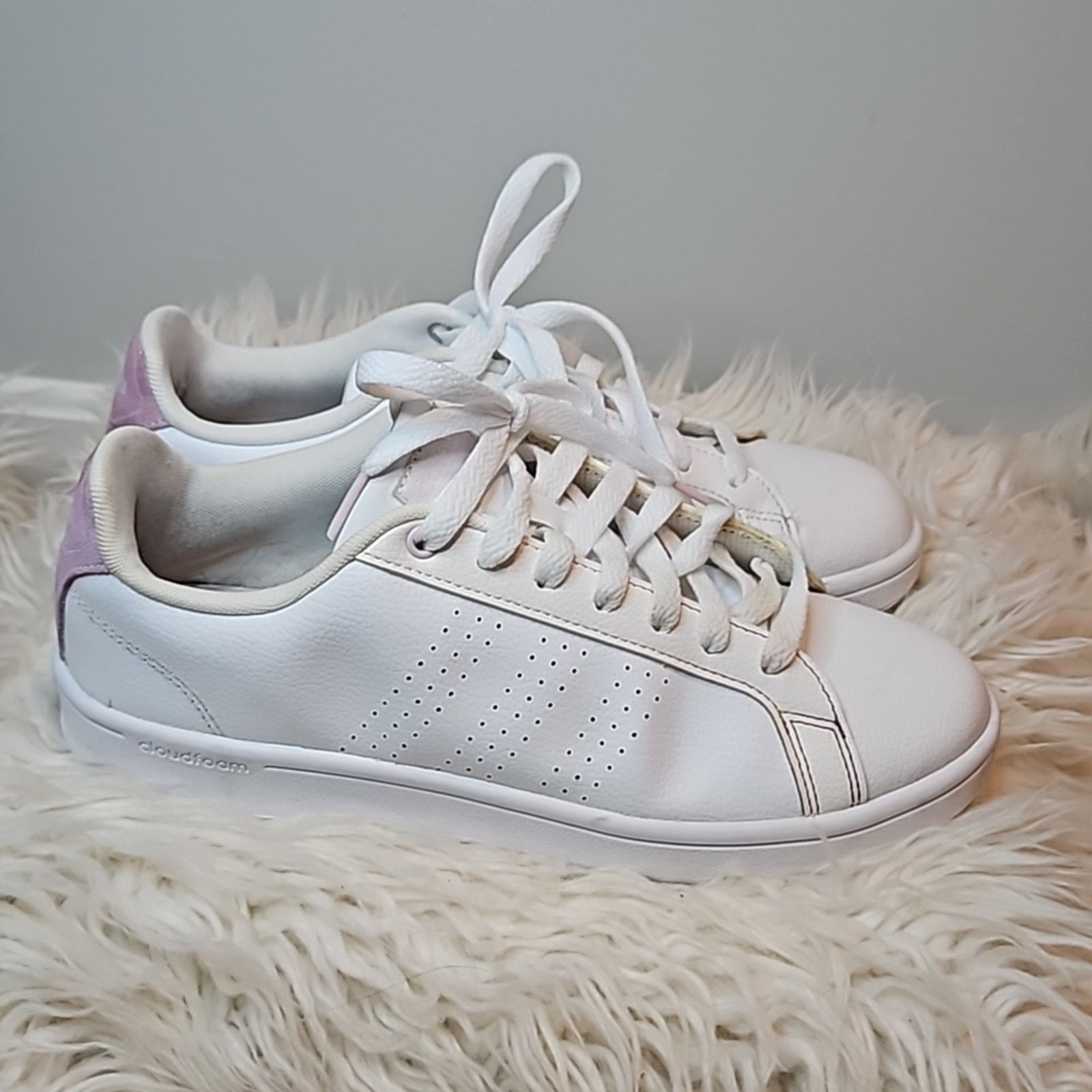 Adidas Adidas Cloudfoam White and Blush Pink Sneakers Size US 9 / IT 39 - 4 Thumbnail