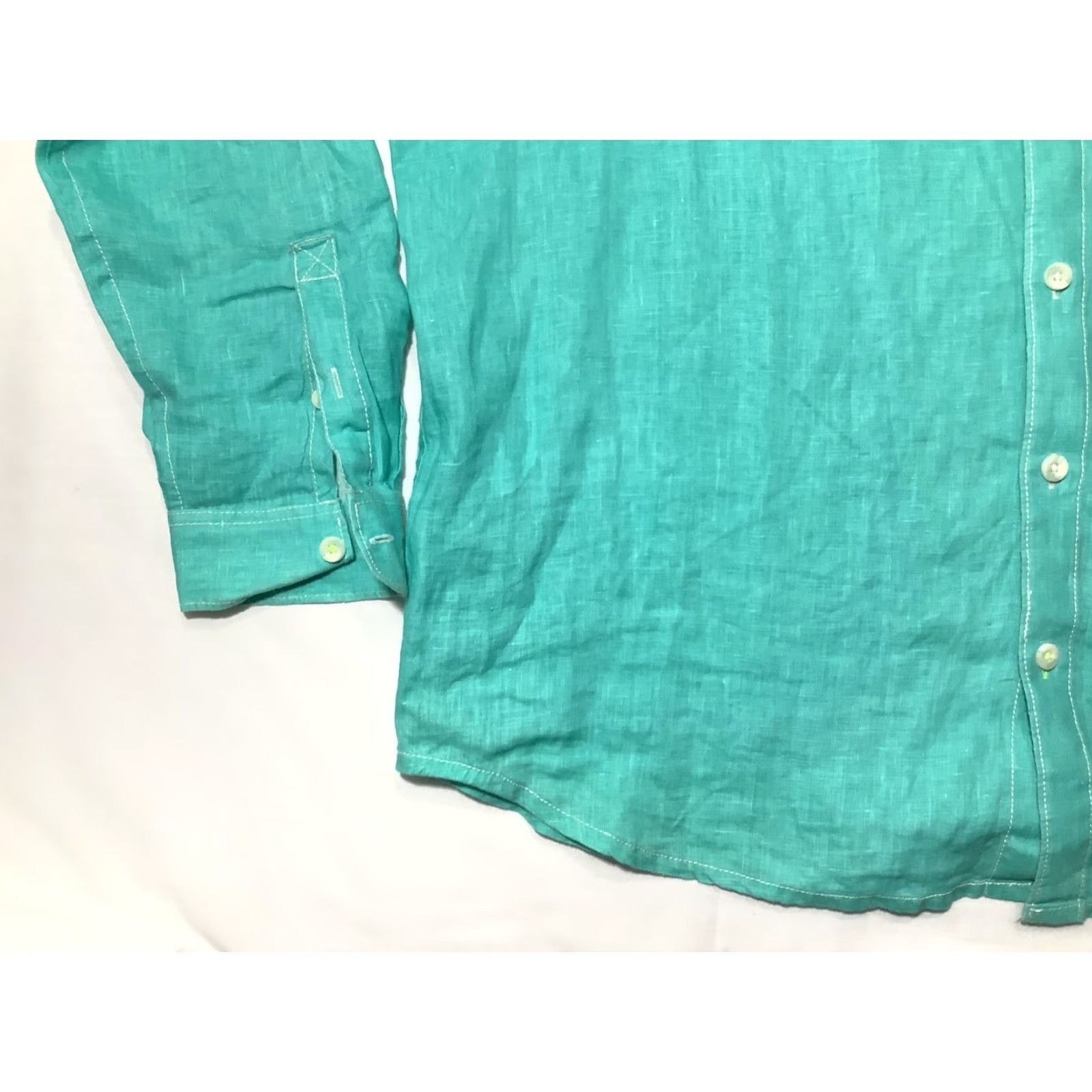 Tommy Bahama Tommy Bahama Shirt Mens 2XL Teal Linen Button Front Long Sleeve Beach Casual Shirt Men Size US XXL / EU 58 / 5 - 3 Thumbnail