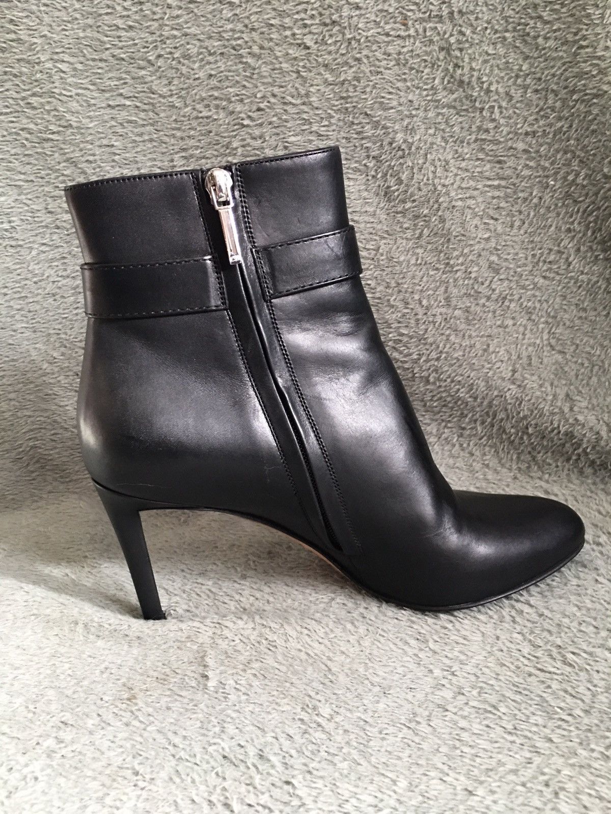 Dior DIOR Black Leather Zip Ankle Boots EU 38 Size US 8 / IT 38 - 9 Thumbnail