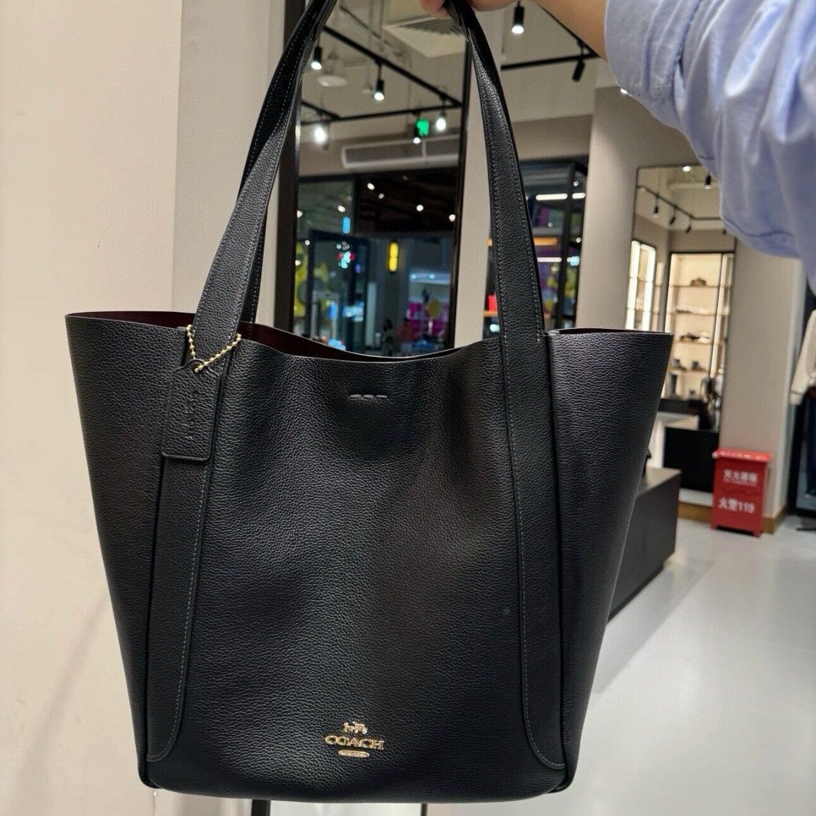 Coach NWT COACH Hadley Tote Bag Black Large Size ONE SIZE - 6 Thumbnail