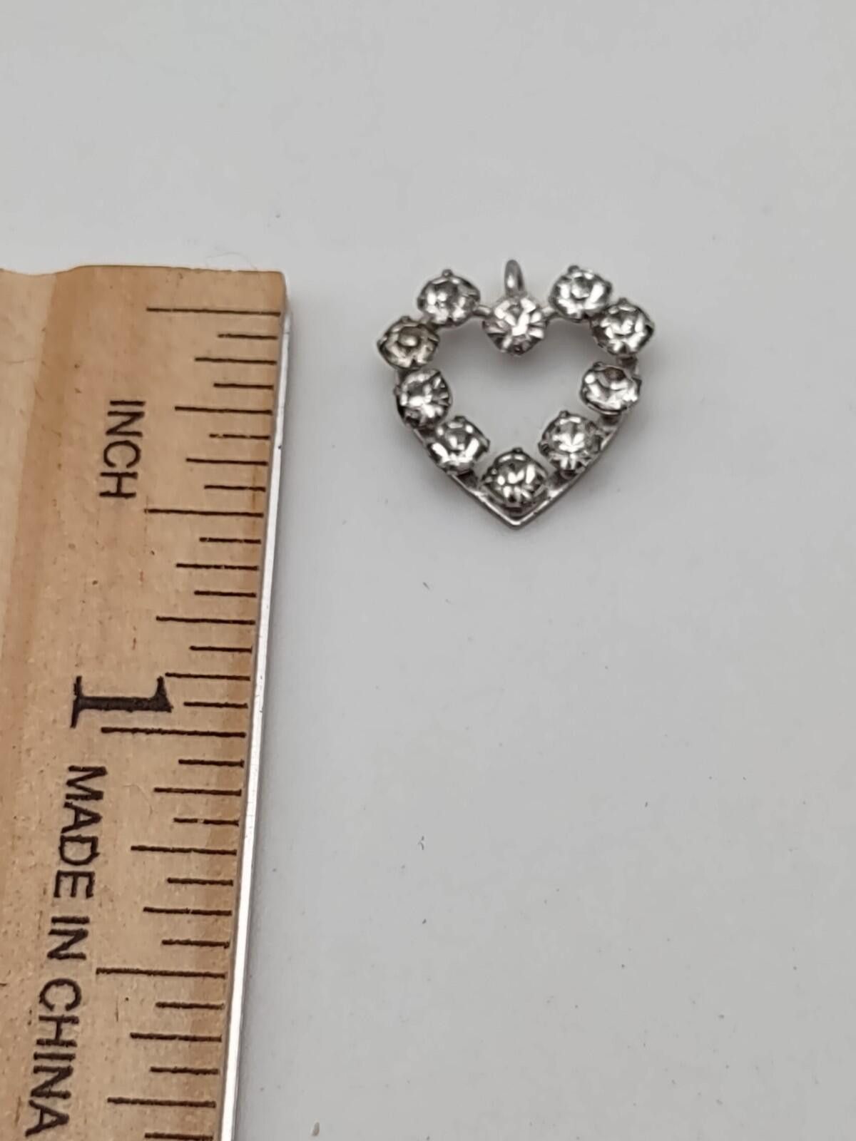 The Unbranded Brand Sterling Silver Heart CZ Pendant Small Open Heart Size ONE SIZE - 3 Thumbnail