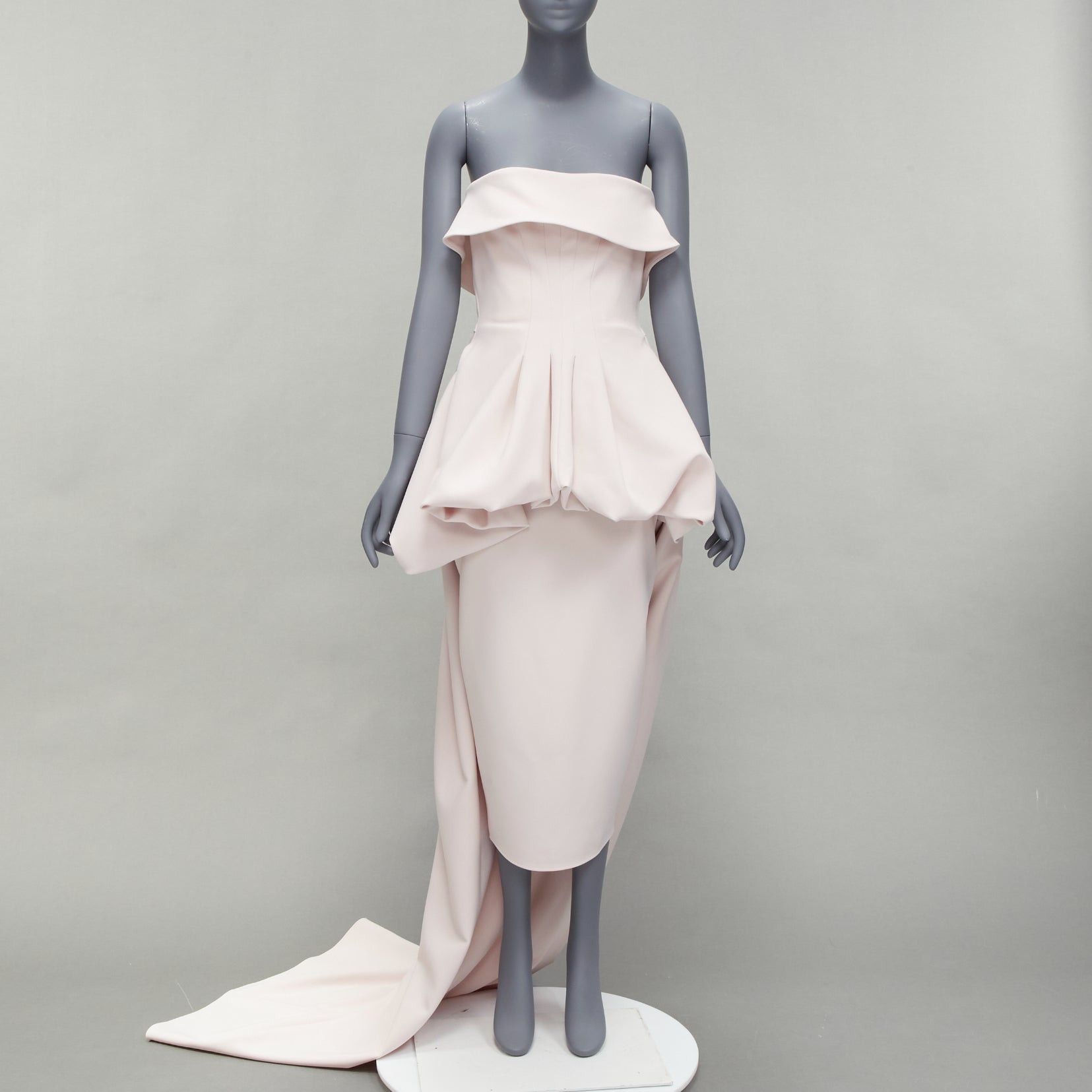 Maticevski MATICEVSKI 2022 Situational off white strapless peplum top gown skirt AUS10 M Size M / US 6-8 / IT 42-44 - 1 Thumbnail