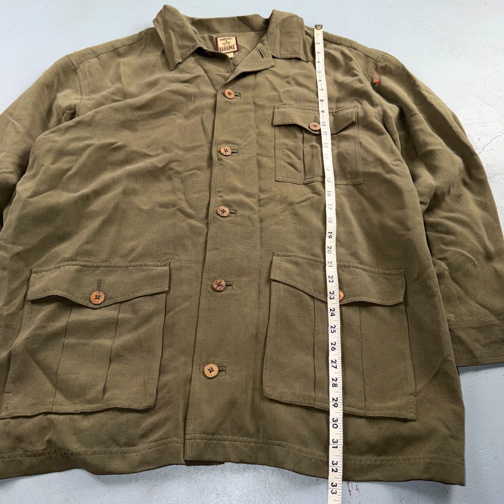 Tommy Bahama VINTAGE Tommy Bahama Sport Shirt Jacket XL Green 100% Silk Button Up Front Long Sleeve Mens Large Aloha Beach Hawaii Tropical Rare 90s Size US XL / EU 56 / 4 - 3 Thumbnail