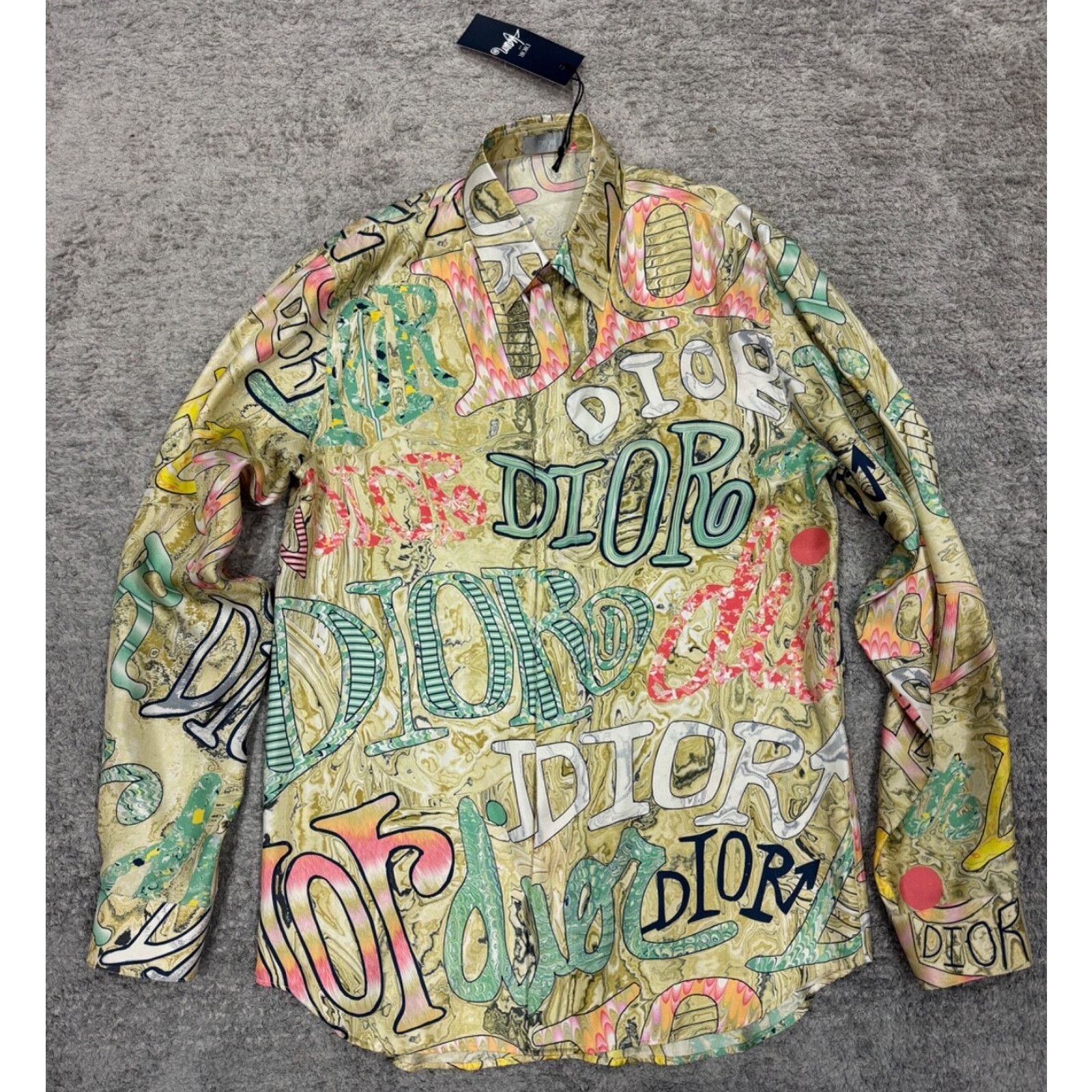 Dior Dior Shawn Stussy Silk Swirl Graffiti Logo Long Sleeve Size US M / EU 48-50 / 2 - 2 Thumbnail