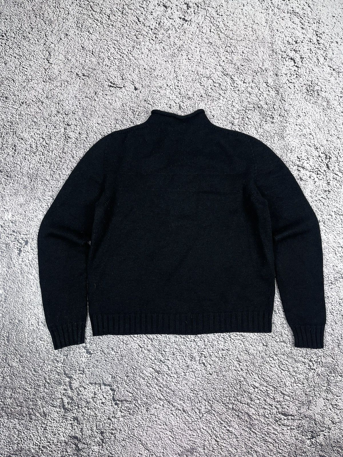 Z Zegna Z Zegna Italy 100% Wool Mock Neck Button Sweater Black L Size US L / EU 52-54 / 3 - 9 Thumbnail